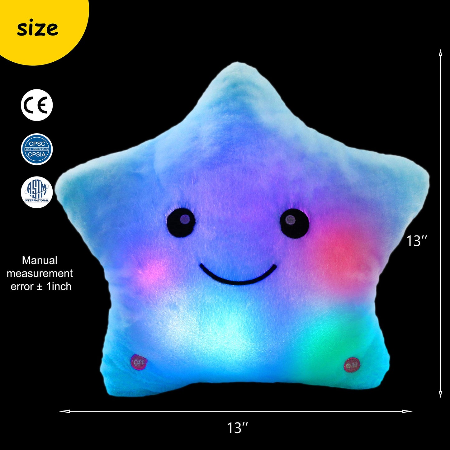 Bstaofy Creative Musical Glow Twinkle Star Lullaby Light up Stuffed Toys Animated Soothe Kids Emotions Gift for Toddlers, Blue