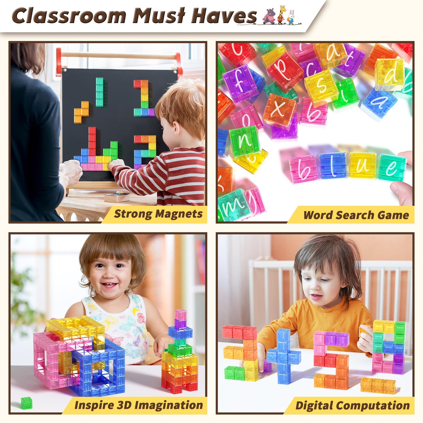 99pcs Magnetic Blocks, Gifts for 3 4 5 6 Year Old, Magnet Building Blocks for Toddlers, Girls & Boys, Sensory - Montessori - Autism - Magnetic Toys for Kids Ages 3-5 4-8
