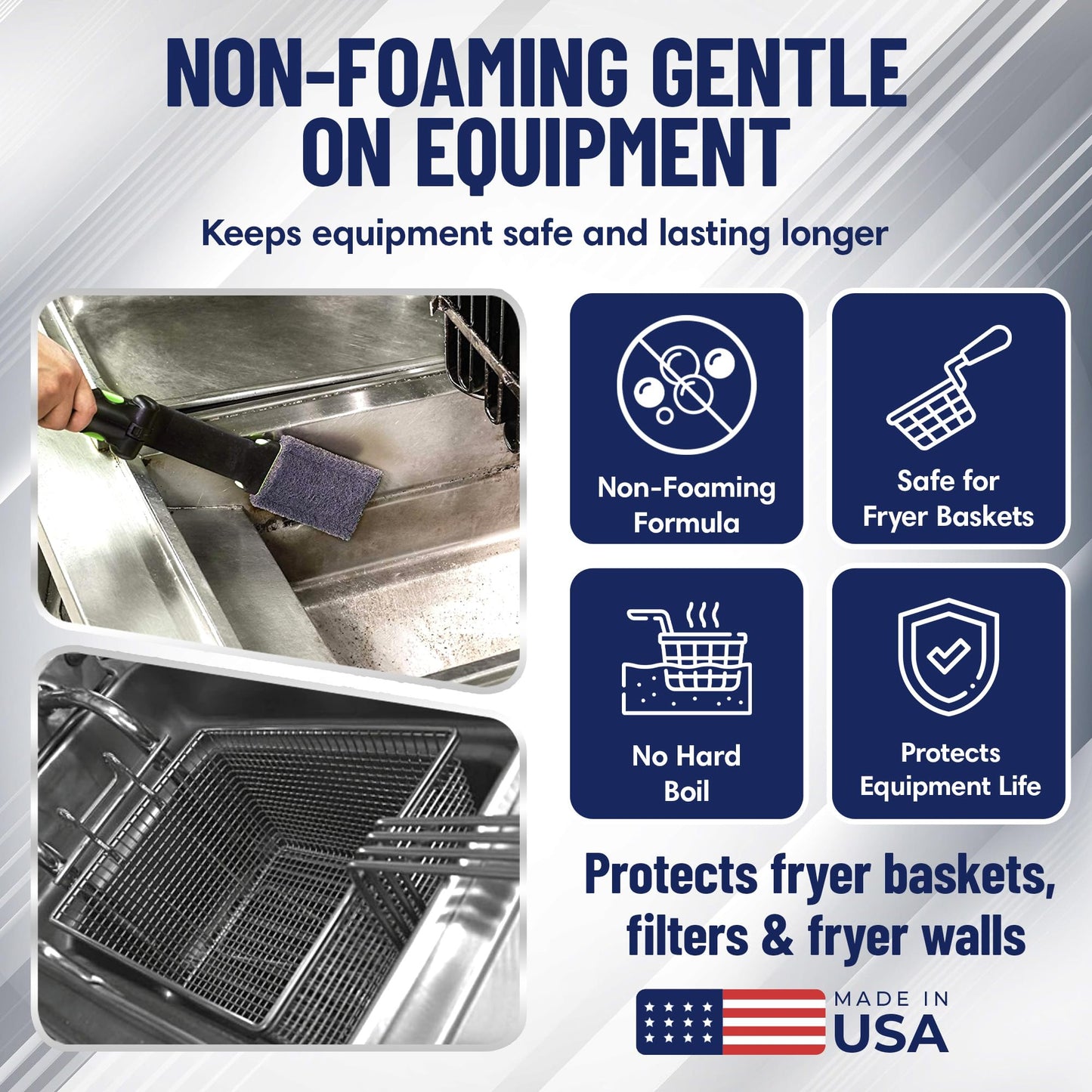 Fry-Whiz 1 Gallon Deep Fryer Cleaner - Commercial Formula for Ovens, Grills & Griddles - No Boil Out Required - Removes Carbon, Grease & Rust - Non-Foaming Food Service Supply