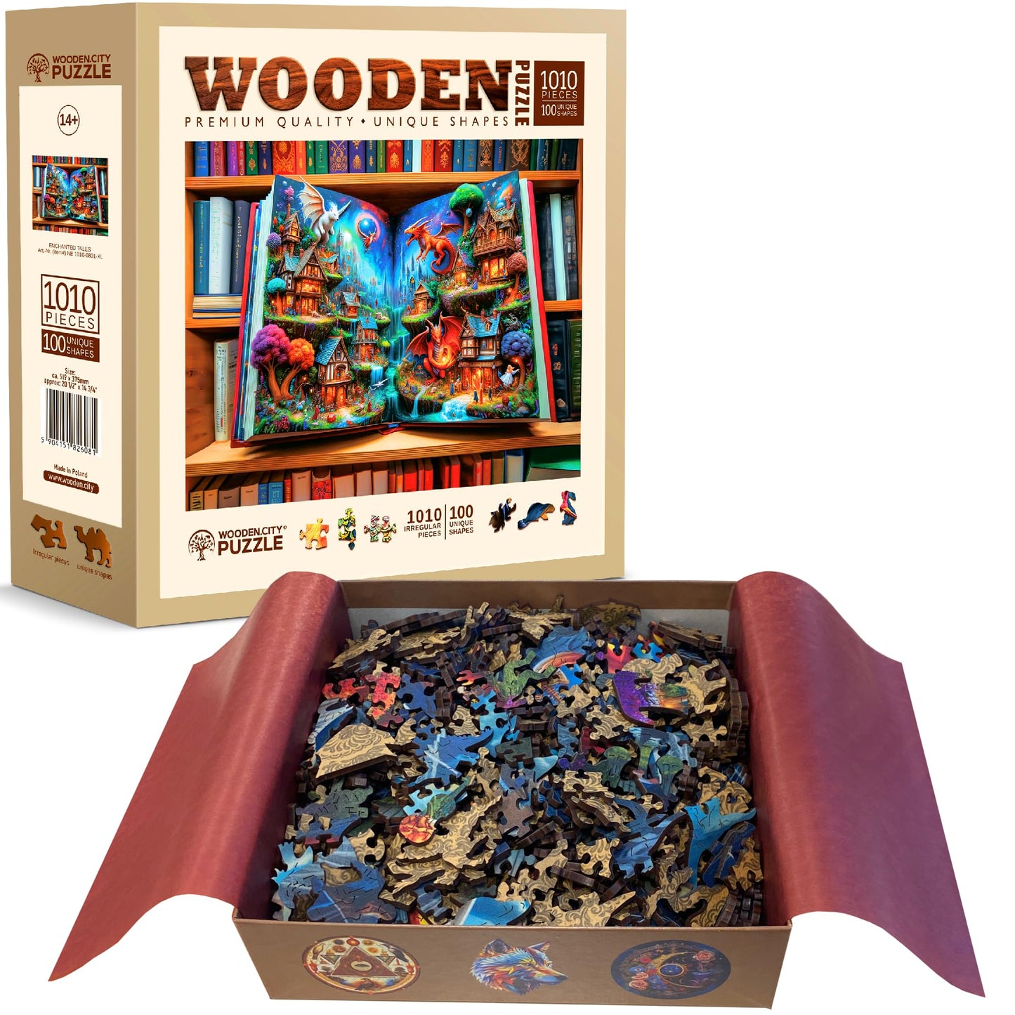 WOODEN.CITY Enchanted Tales 1000 Piece Puzzle | Wooden Puzzles for Adults | Jigsaw Puzzles 1000 Pieces Made in EU - Size 21.25 X 15.5 in | Magical Jigsaw Puzzle