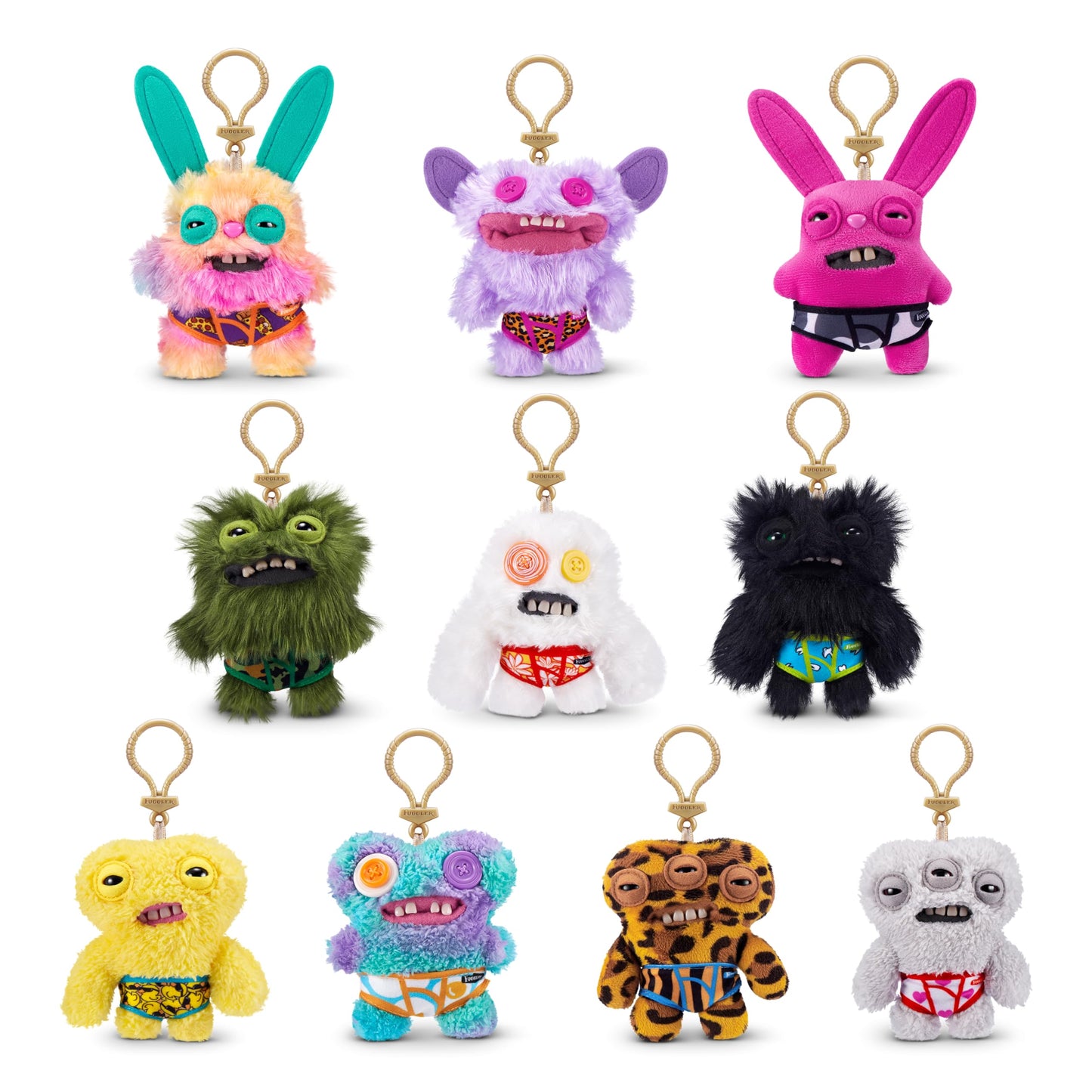 Fuggler-KEYRINGS 5"-Series 4-3PK Plush-Mail BOX-3PK in A Mail Box