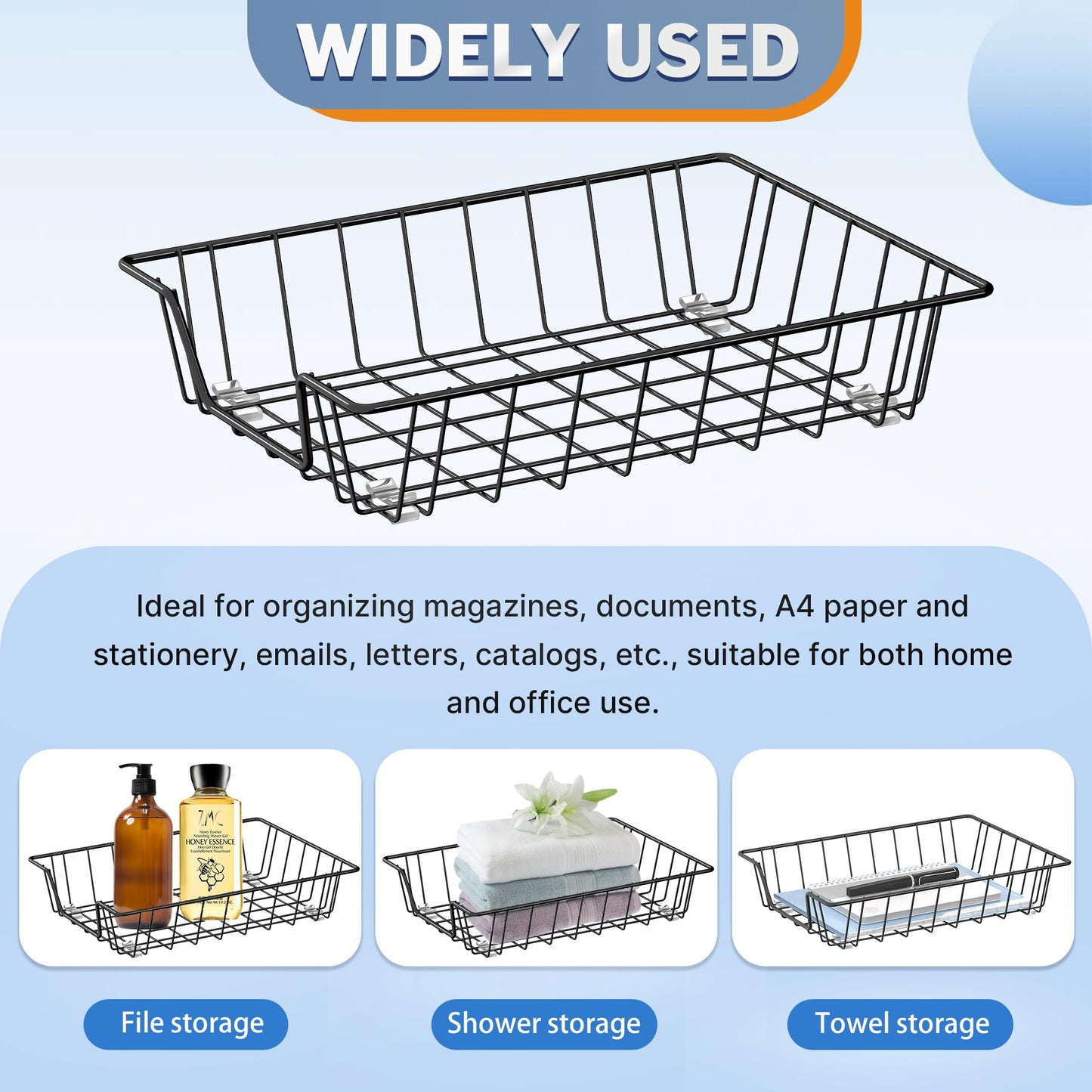 Gawerk Letter Desk Tray Organizer, A4 File Tray Magazine Files Storage Basket Organizer Bin (6)