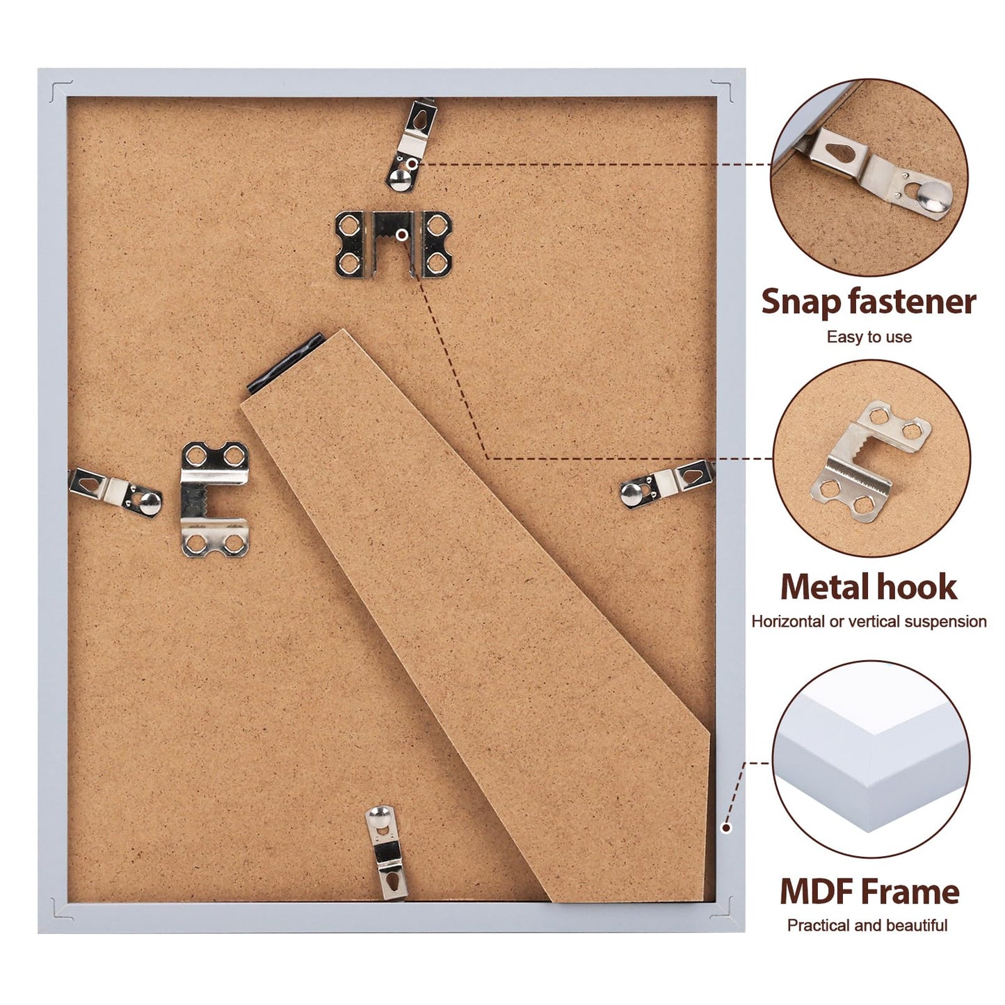 Fixwal Picture Frames Set, Gallery Wall Frame Set Picture Frames Collage 15 Pack for Wall or Tabletop with 8x10 5x7 4x6 Frames, Soft Earth Tones