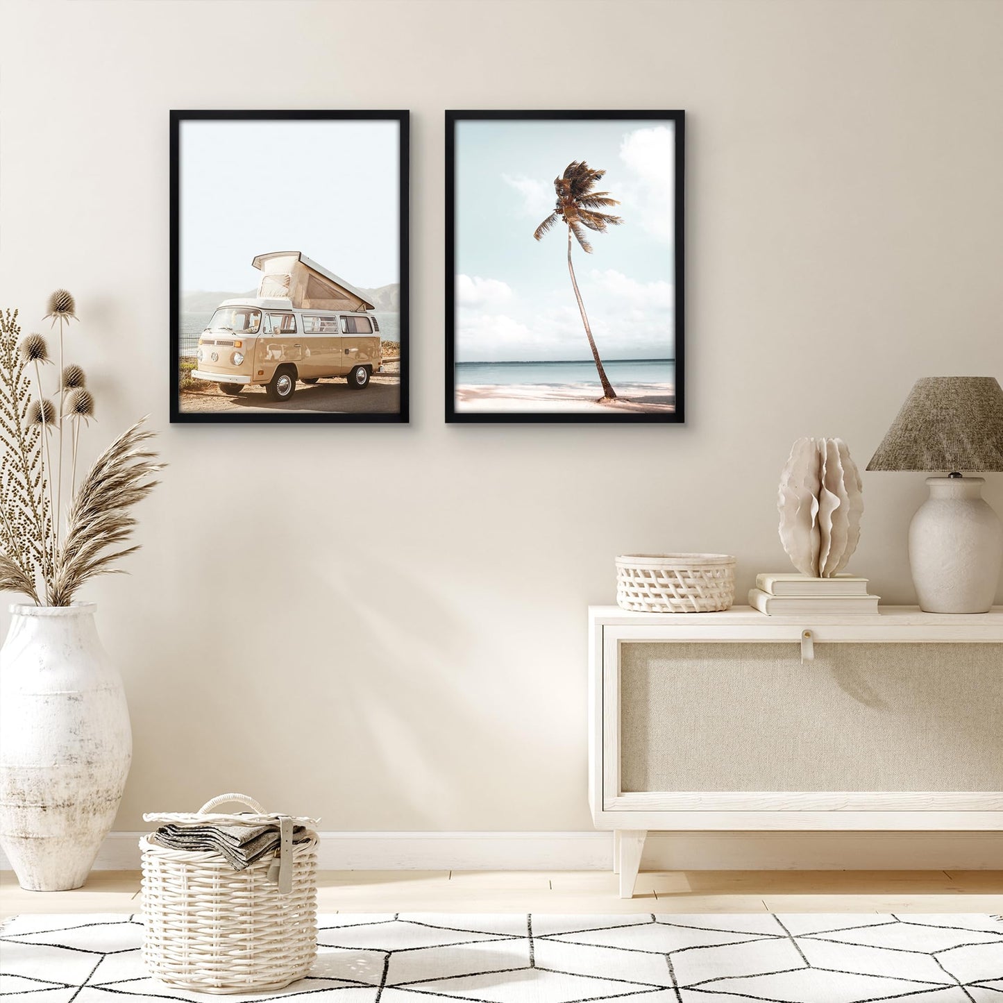 Americanflat 18x24 Poster Frame with Polished Plexiglass - Set of 2 - Streamline Collection - Thin Border Photo Frame for Wall Display - Hanging Hardware Included - Black