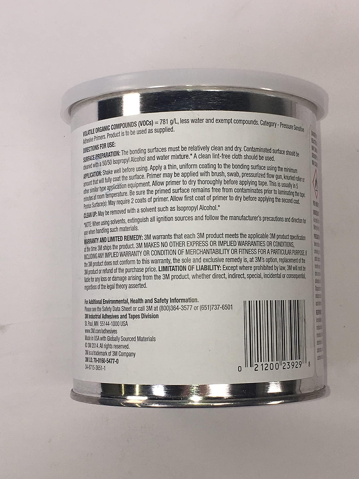 3M 3M23929 Tape Primer 94, Light Yellow, 1 Quart Can, 32 Fl Oz (Pack of 1)
