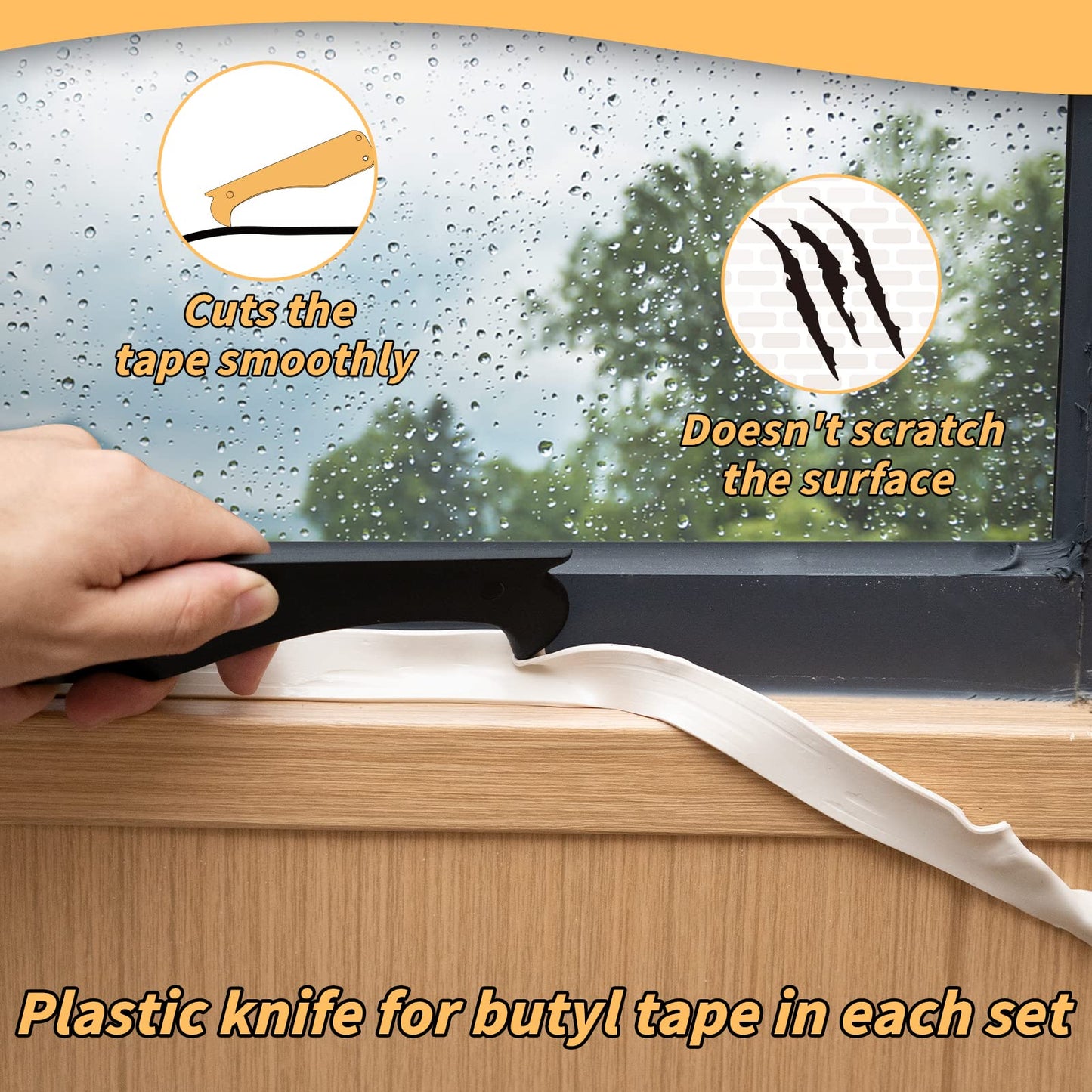 4 Pack White Butyl Sealant Tape, 1/8" x 3/4" x 30 ft, RV Window Sealant, Roof Caulk, EPDM Rubber Patching