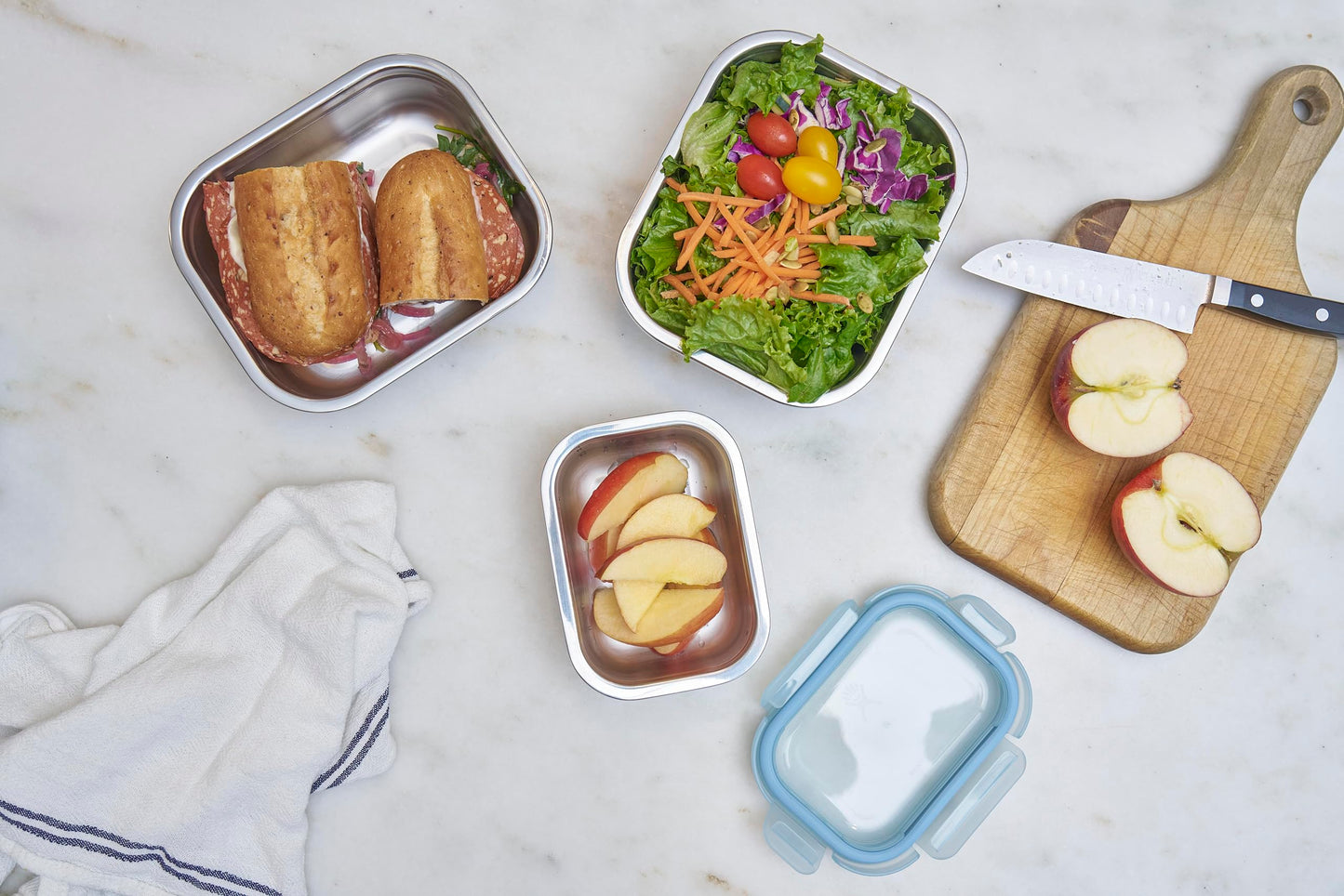Hydro Flask Food Container – Hot Lunch Stainless Steel Snack Container with Lid – 2, 3.5, & 5 Cup Container Bundle in Rain