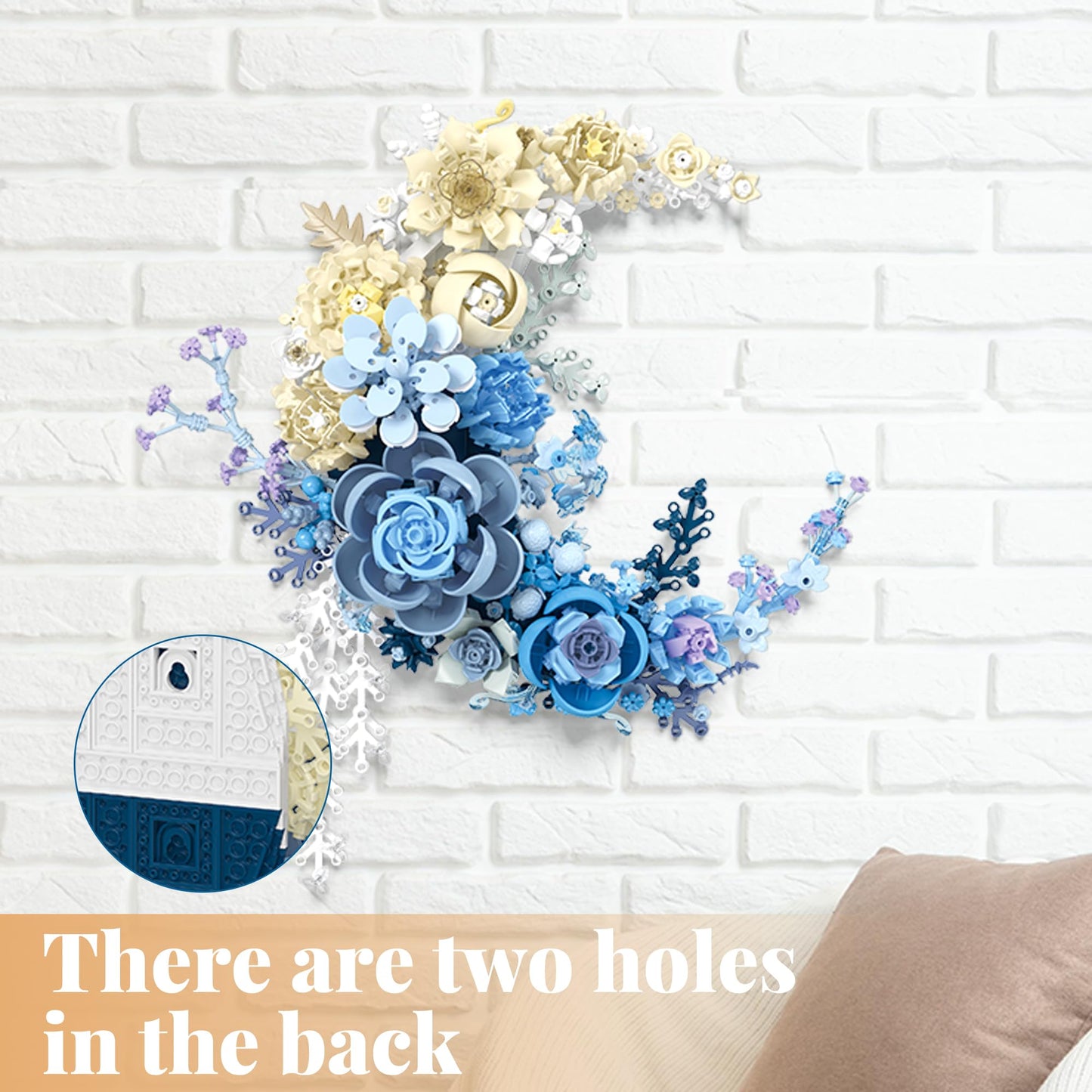 Nayihoop Moon Flower Building Set Botanical Collection Blossom for Wall Decor -934pcs