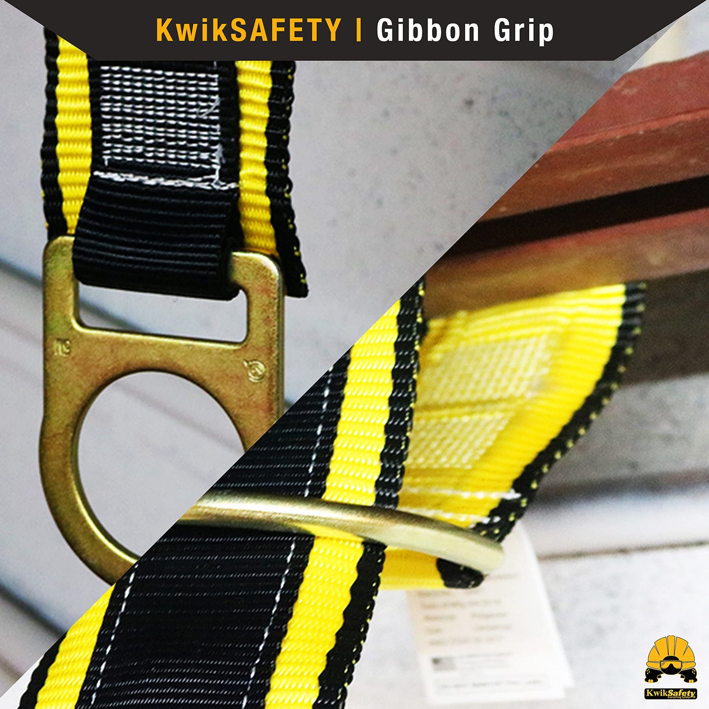 KwikSafety - Charlotte, NC - Gibbon Grip 3 ft [2 Pack] Safety Anchor Cross Arm Strap Beam Choker ANSI Fall Arrest System Web Pass Thru Double D Ring Anchorage Sling OSHA Protection Harness Lanyard