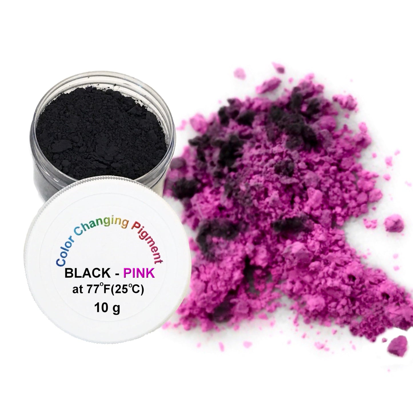 Temperature Activated Thermochromic Powder Pigment Black to Pink Changing at 77F/25C Perfect for Arts & Crafts Color Changing Slime Nail Art Secret Message Tumblers Science Experiments
