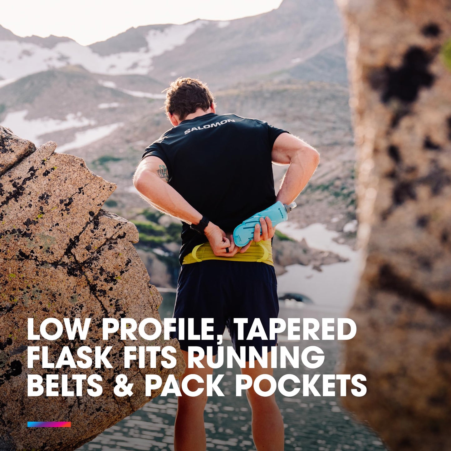HydraPak PocketFlask 500ml 2-Pack - Compressible, Low Profile Soft Flask Water Bottle, Ideal Fit for Run Belts and Form Fitting Pockets with Locking Cap (500ml/17oz)