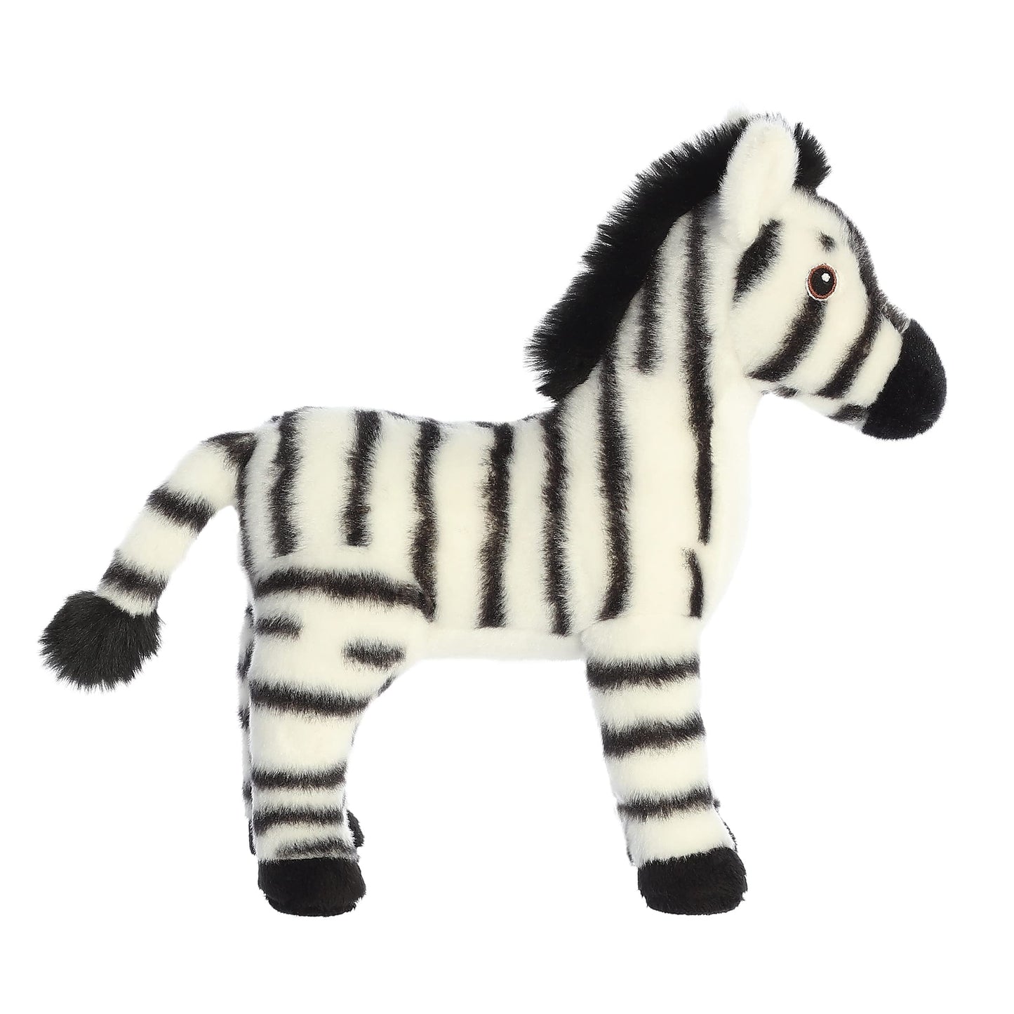 Aurora® Eco-Friendly Eco Nation™ Zebra Stuffed Animal - Environmental Consciousness - Recycled Materials - White 10 Inches