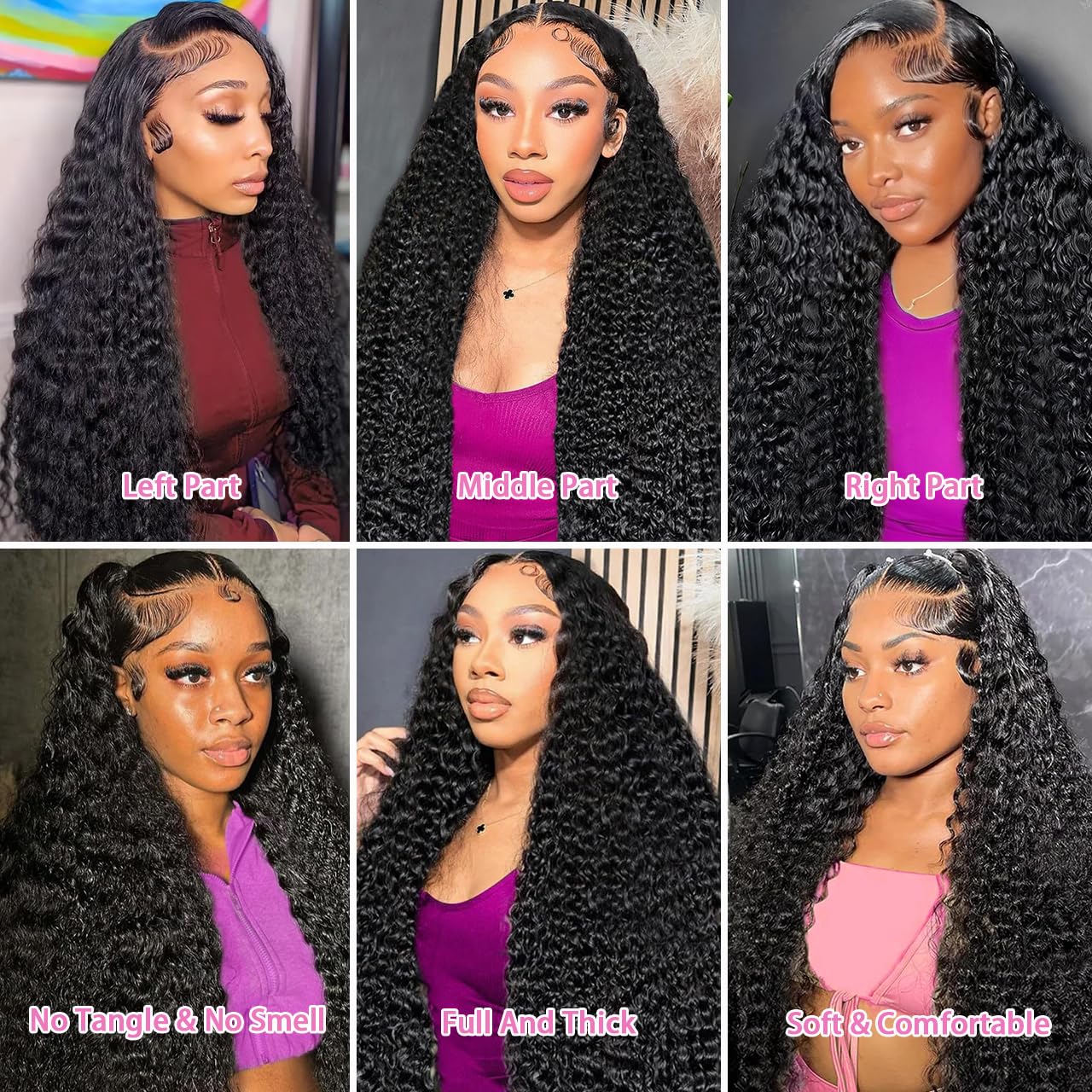 Tholap 18 Inch 13x6 Deep Wave Lace Front Wigs Human Hair 200 Density 13x6 HD Lace Front Wigs Human Hair Pre Plucked Deep Curly Glueless Wig 100% Virgin Human Hair Lace Front Wigs for Women