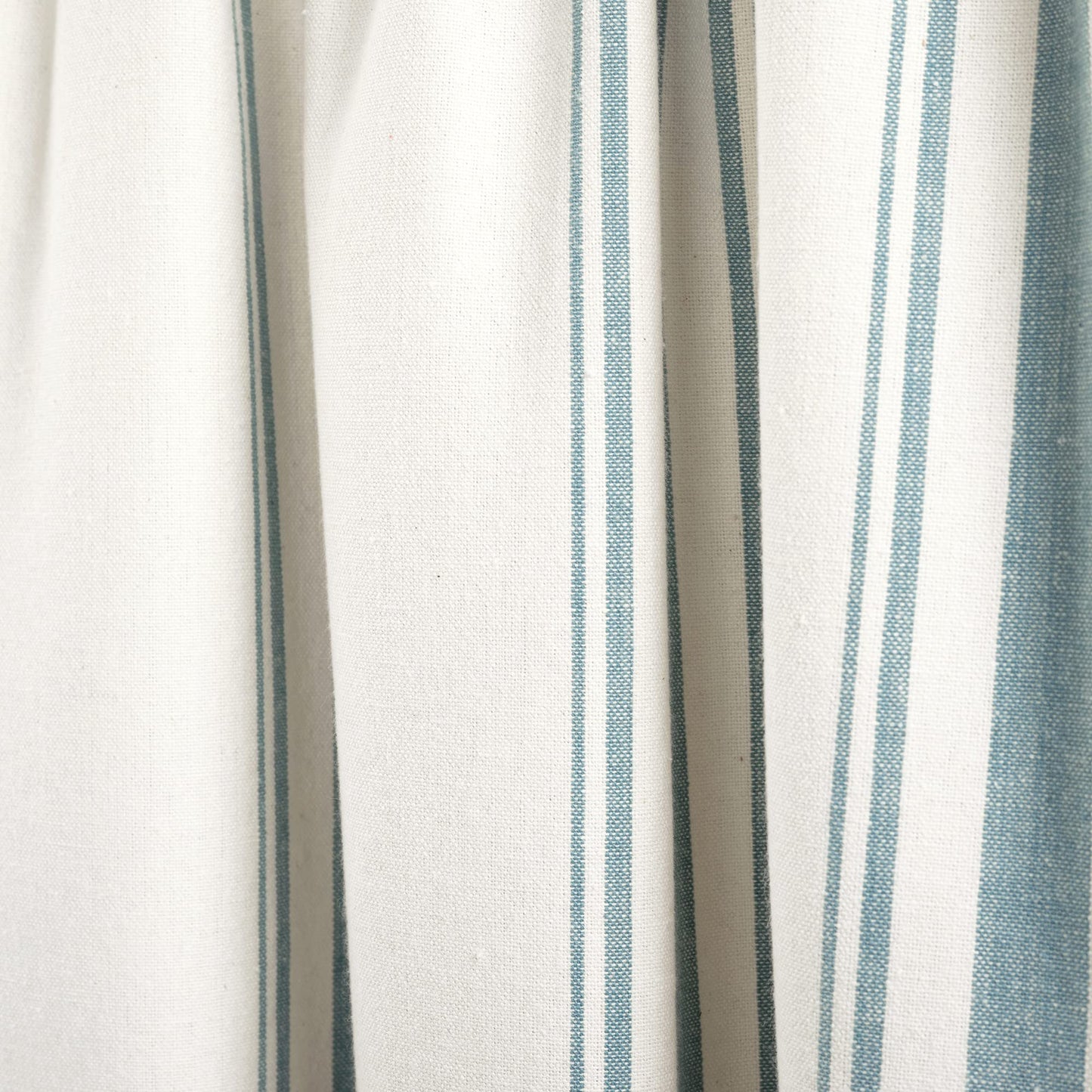 Lush Decor Farmhouse Stripe Yarn Dyed Recycled Cotton Window Curtain Valance, 18" L x 52" W, Blue - Classic Modern Rustic Charm - Eco Friendly Cotton Fabric