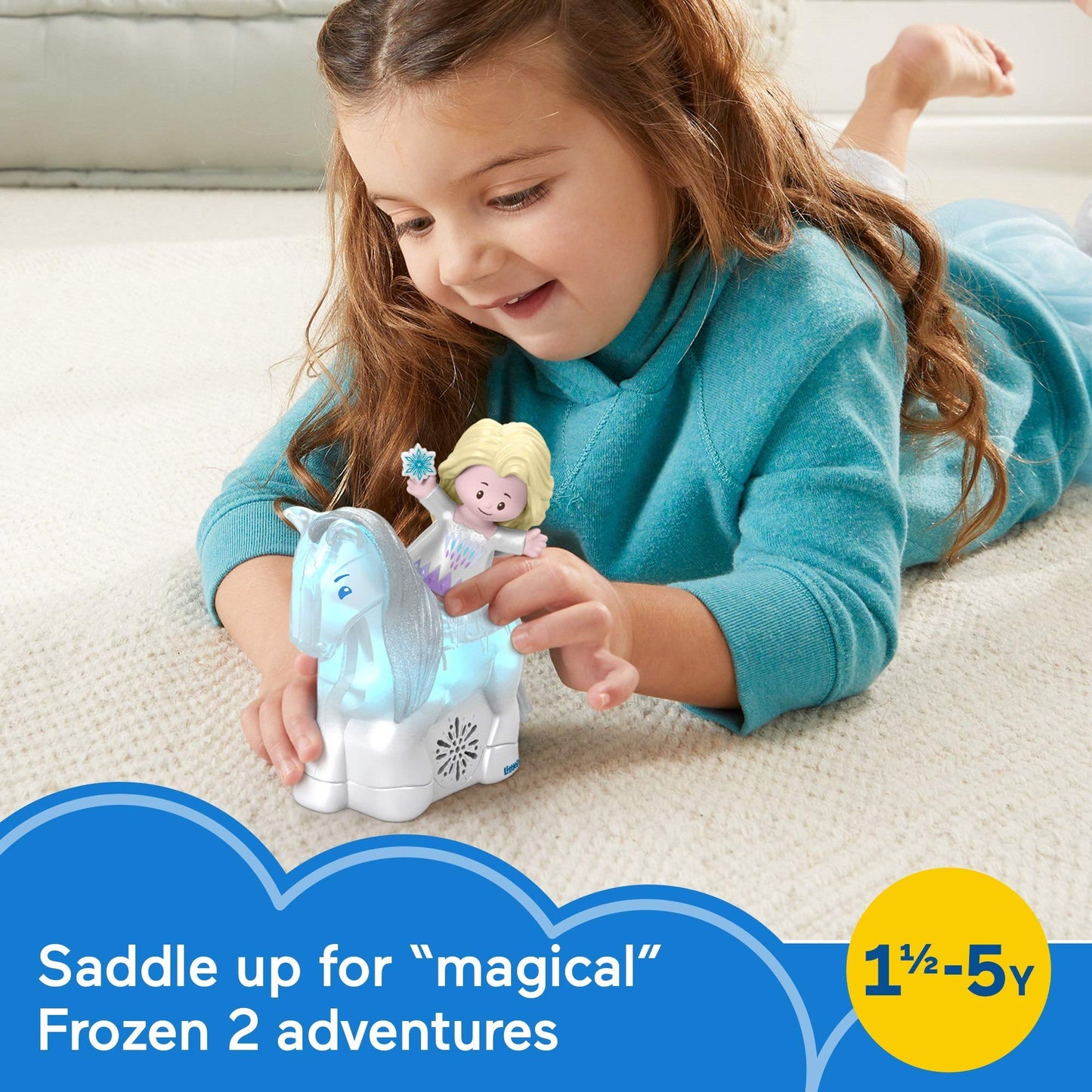 Fisher-Price Little People Toddler Toys Disney Frozen Elsa & Nokk Figure Set with Lights & Sounds for Preschool Pretend Play Kids Ages 18+ Months