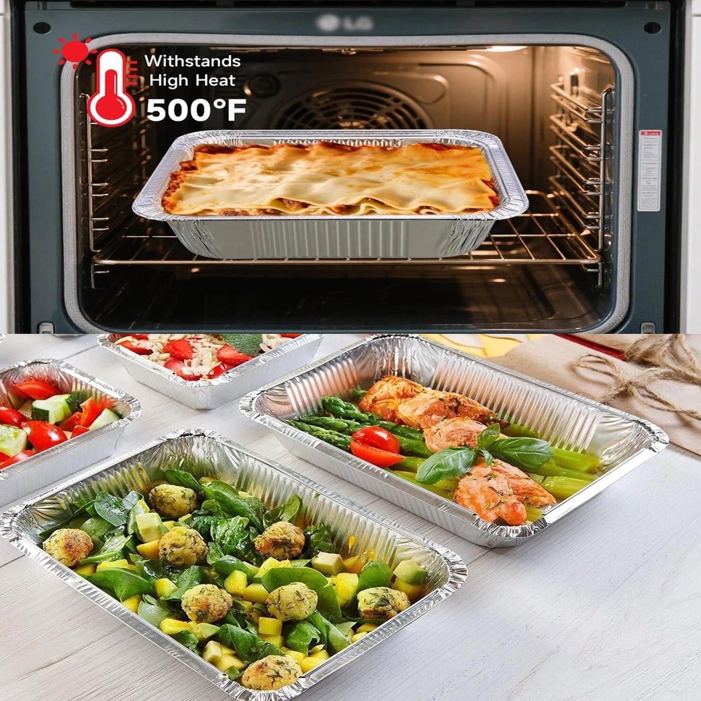 Waytiffer Disposable Large Aluminum Pans (20 Pack) Full Size Roasting & Baking Pan, 21"x13" Deep Foil Pans Extra Heavy Duty Chafing Trays for Broiling, Restaurants, Heating, Buffets & Bakeware