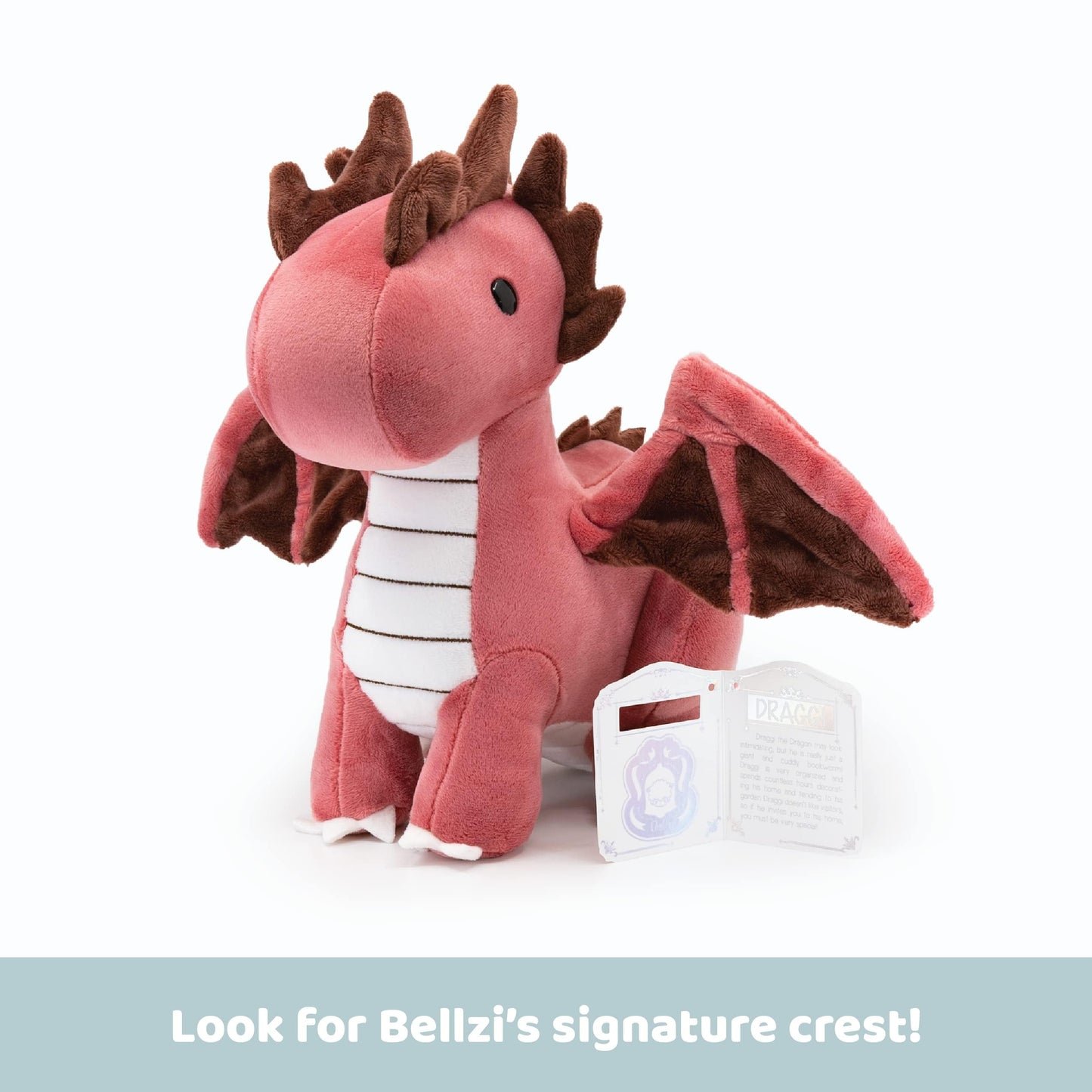 Bellzi Fire Dragon - Cute Stuffed Animal Plush Toy - Adorable Soft Dragon Toy Plushies and Gifts - Perfect Present for Kids, Babies, Toddlers - Draggi