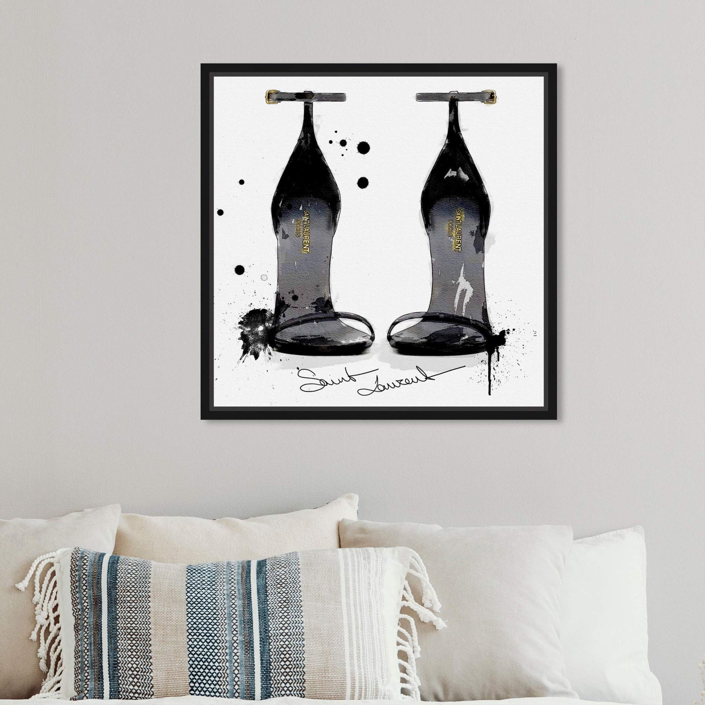 The Oliver Gal Artist Co. Fashion and Glam Wall Art Canvas Prints 'Perfect Sillhouette' Shoes Home Décor, 12 in x 12 in, Black Frame
