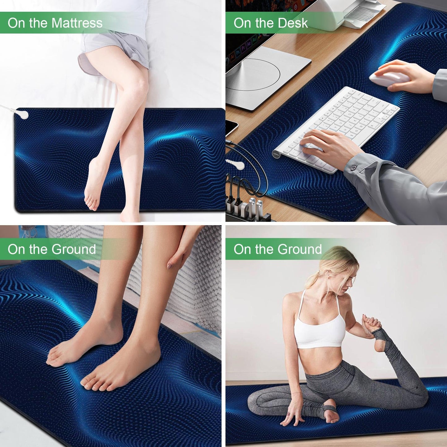 Knocoka Grounding Mat for Bed, Grounding Pad for Sleep, Grounding Mattress Pad with Cord (King XL, 54"x78")