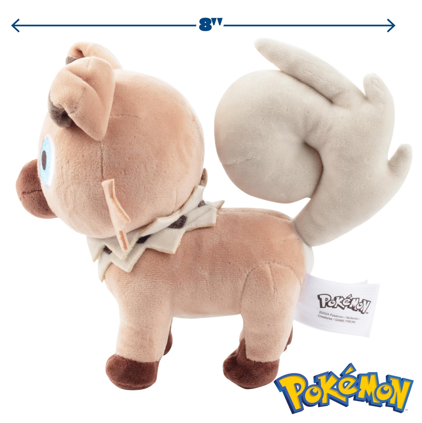 Pokémon 8" Rockruff Plush - Officially Licensed - Generation 7 Sun and Moon Dog Figure - Authentic Soft Stuffed Animal Toy -Easter Basket Stuffer Gift for Kids, Boys, Girls - 2+
