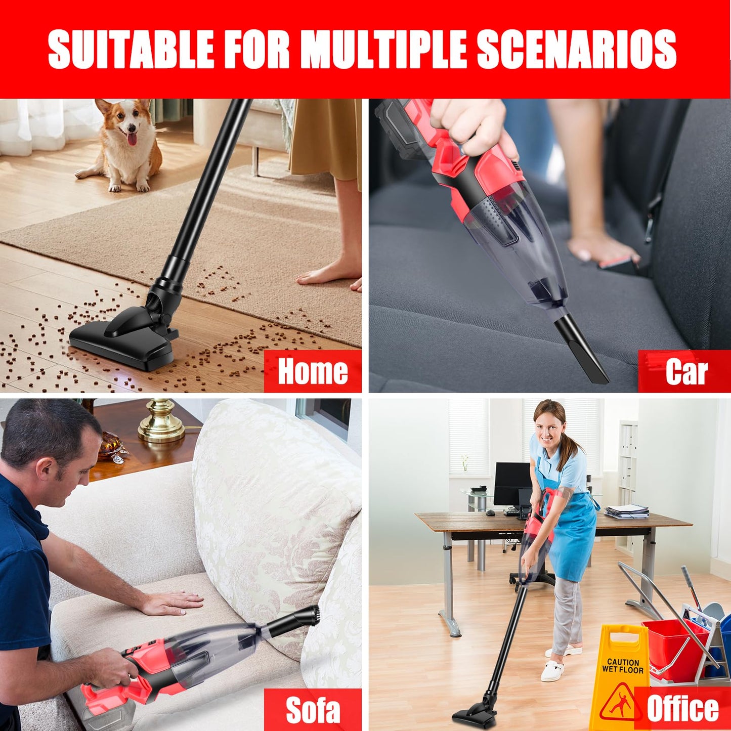 TRONYAN 120W Cordless Vacuum Cleaner Compatible with Milwaukee 18V Battery (No Battery), Handheld Vacuum for Home, Boat, Workshop, Car, Pet Hair, Furniture, Tool Only