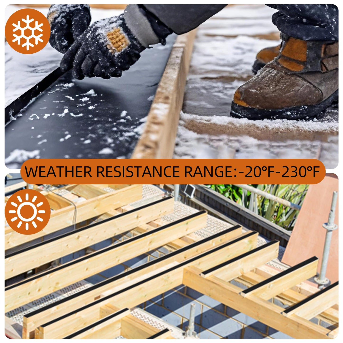JOAPRIL Joist Tape 3" x 50', 2pack Self-Adhesive Deck Joist Flashing Tape for Hardwood, Thermal Wood, PVC, Pressure Treated, and Composite Decking