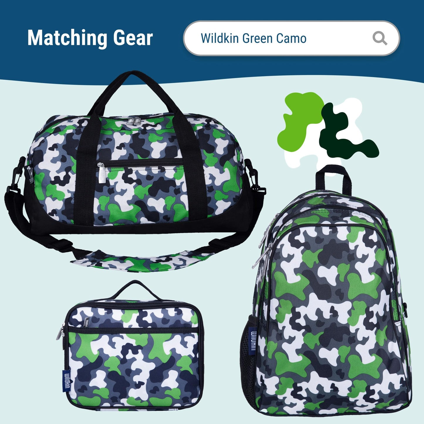 Wildkin Original Nap Mat for Kids – Soft, Cozy & Roll-Up Ready Sleep Mat, Ideal for School & Travel - Camo Green