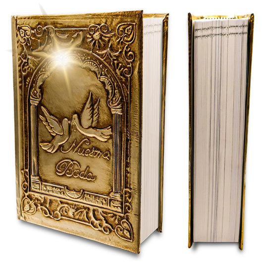 Biblia catolica en español para boda Metalic Beautiful Cover for Wedding Bible - Spanish Bible Large Print - biblia para boda - La biblia en español letra Grande - biblia y Rosario para boda catolica