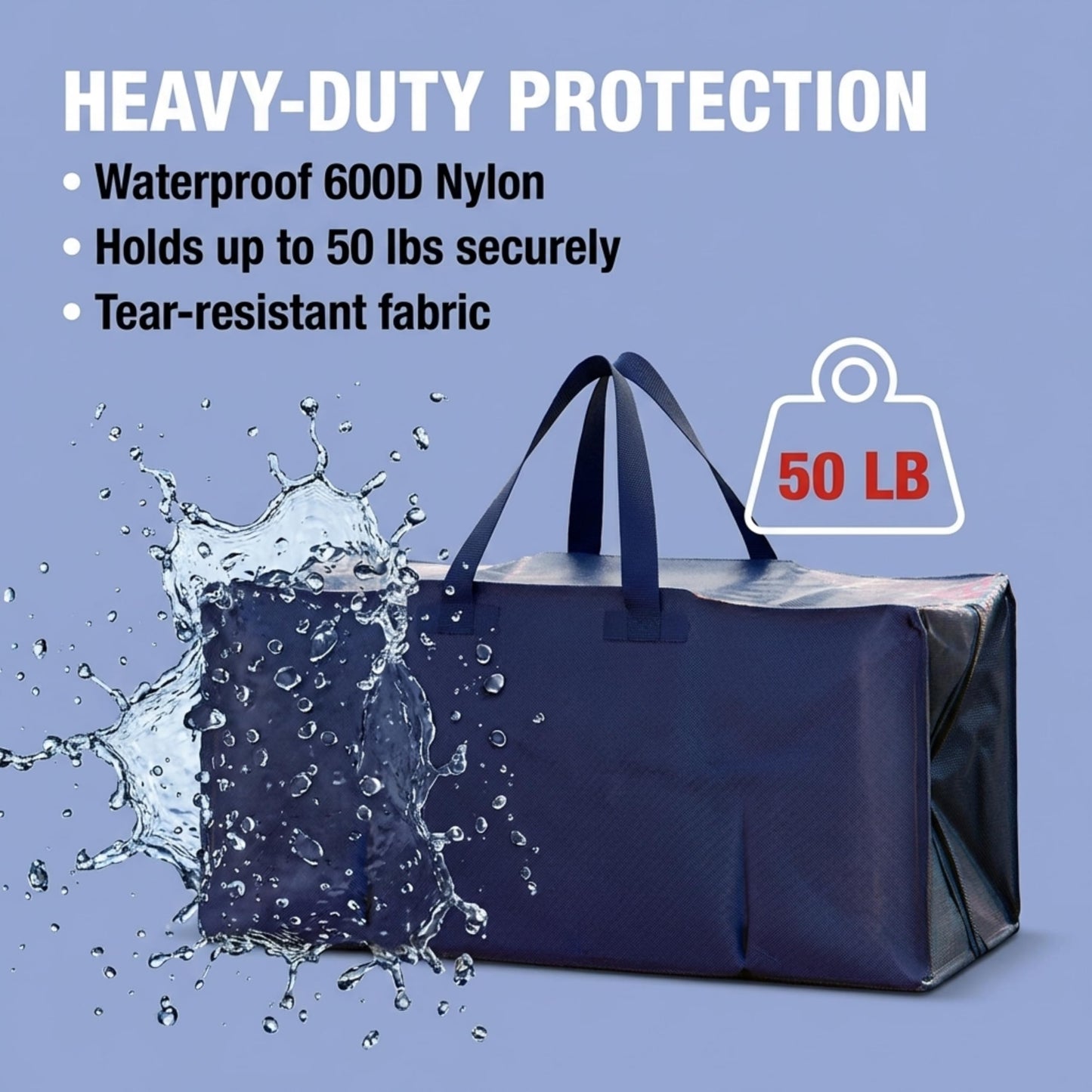 BOX USA 8-Pack Moving Bags with Strong Handles & Zippers - Heavy Duty Extra Large Packing Bags for Storage, Moving Boxes, Dorm & College Supplies, Blue