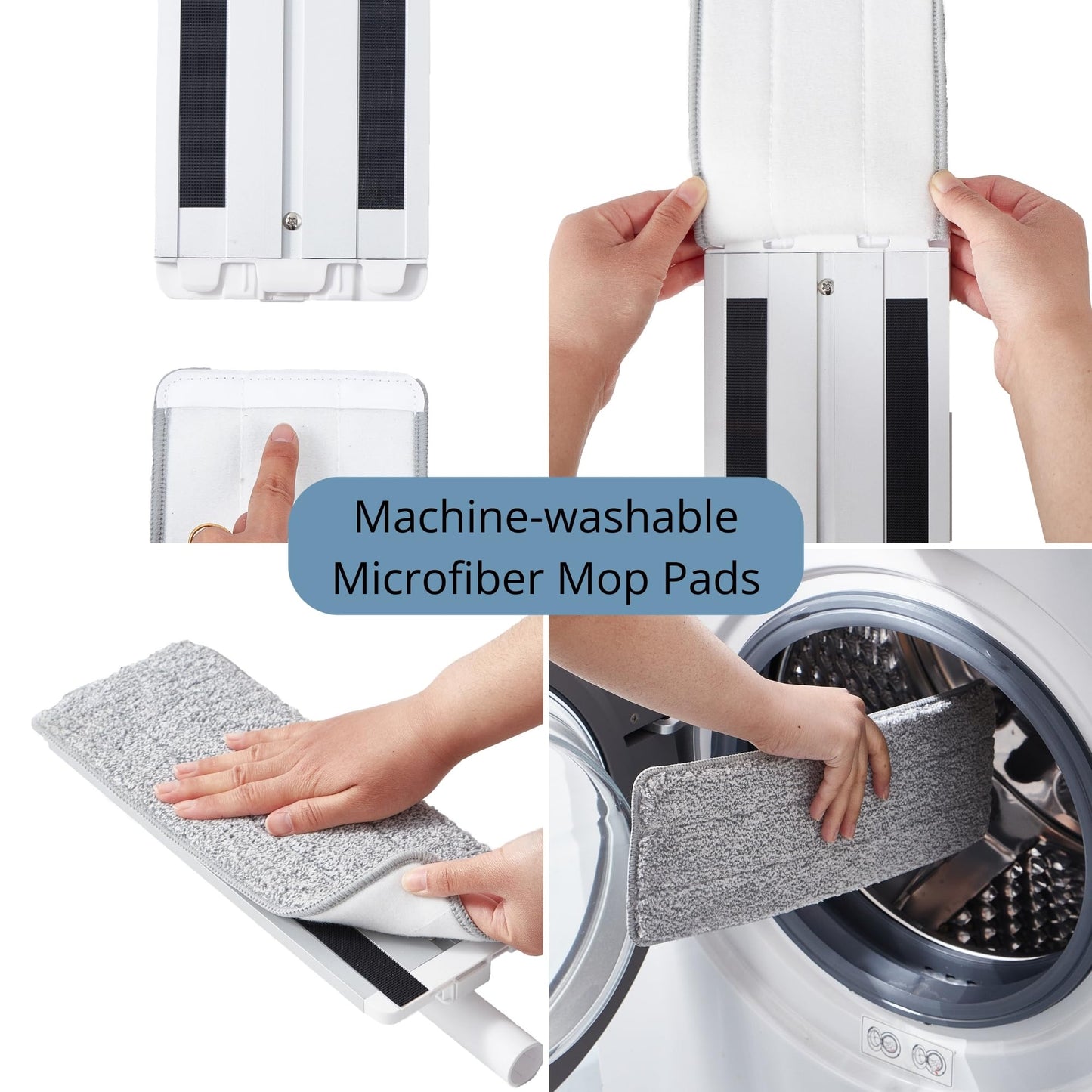 Mop and Bucket Set with Pump System for Home, Hands Free Self Cleaning with 3 Compartments to Separate Clean from Dirty Water, with 2 Machine Washable Microfiber Mop Pads, Patent Pending, in Gift Box