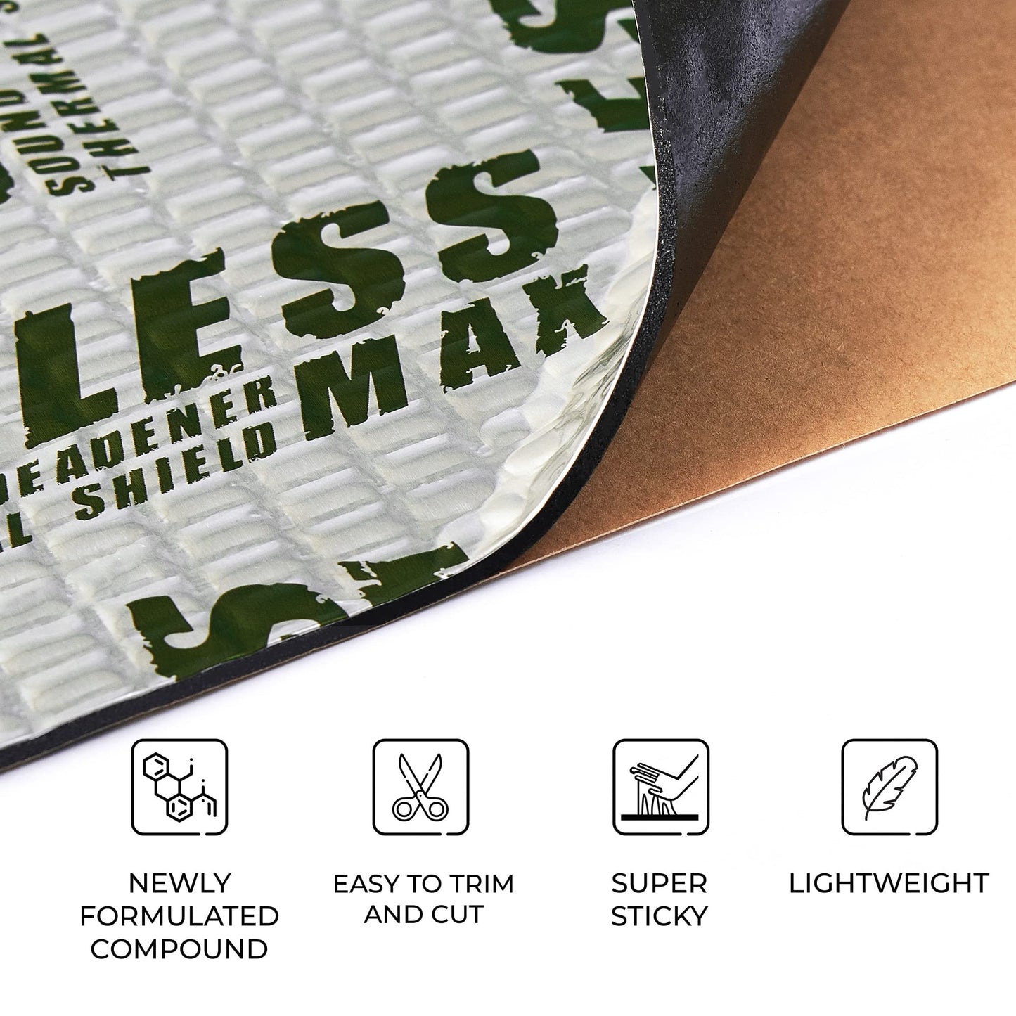 Siless Max 120 mil (3mm) 30 sqft Car Sound Deadening mat - Butyl Automotive Sound Deadener - Noise Insulation and Vibration Dampening Material (30 sqft)