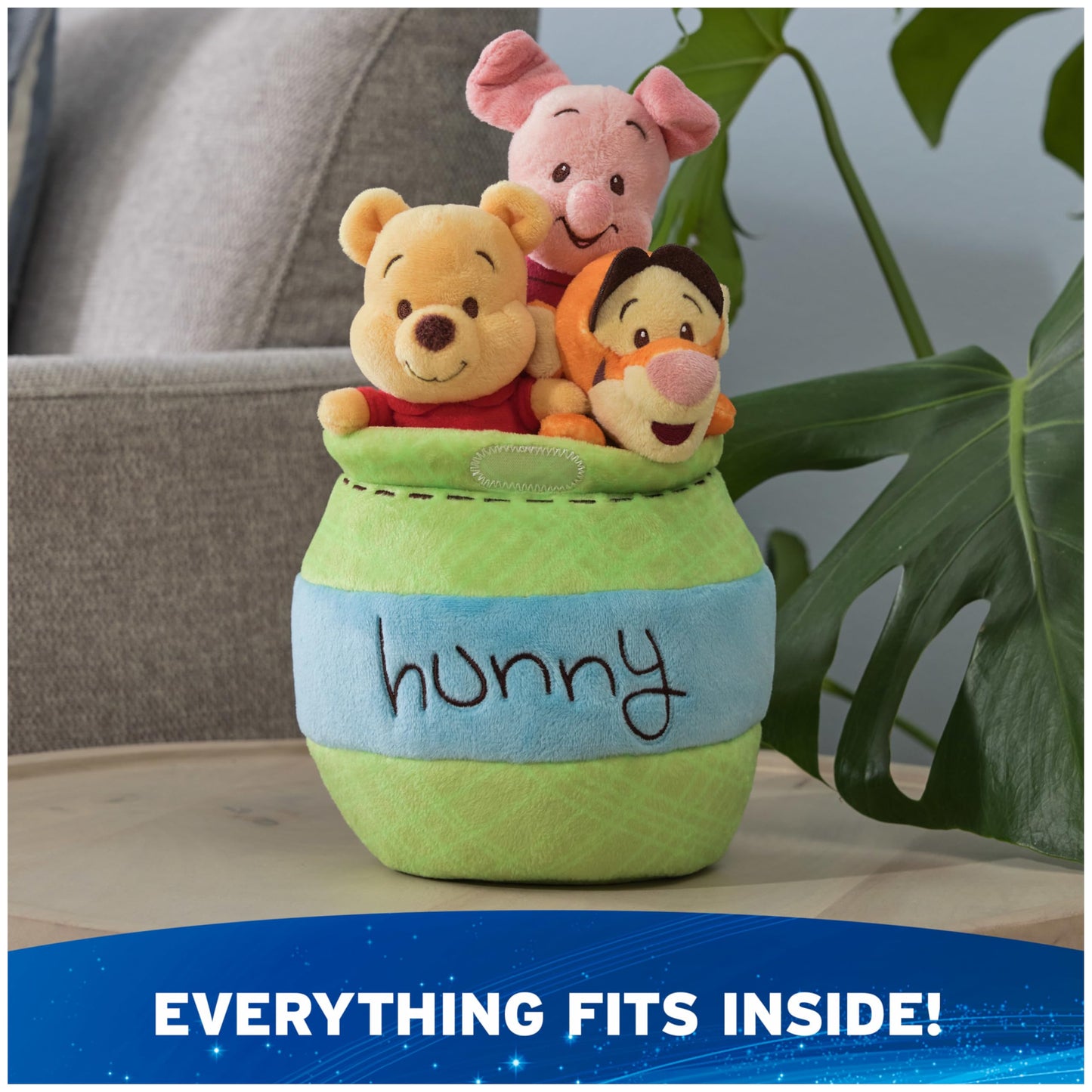 GUND Disney Official Winnie The Pooh Plush Playset with Pooh, Tigger, and Piglet, Sensory Toy Stuffed Animals for Ages 0 and Up, Green, 8”