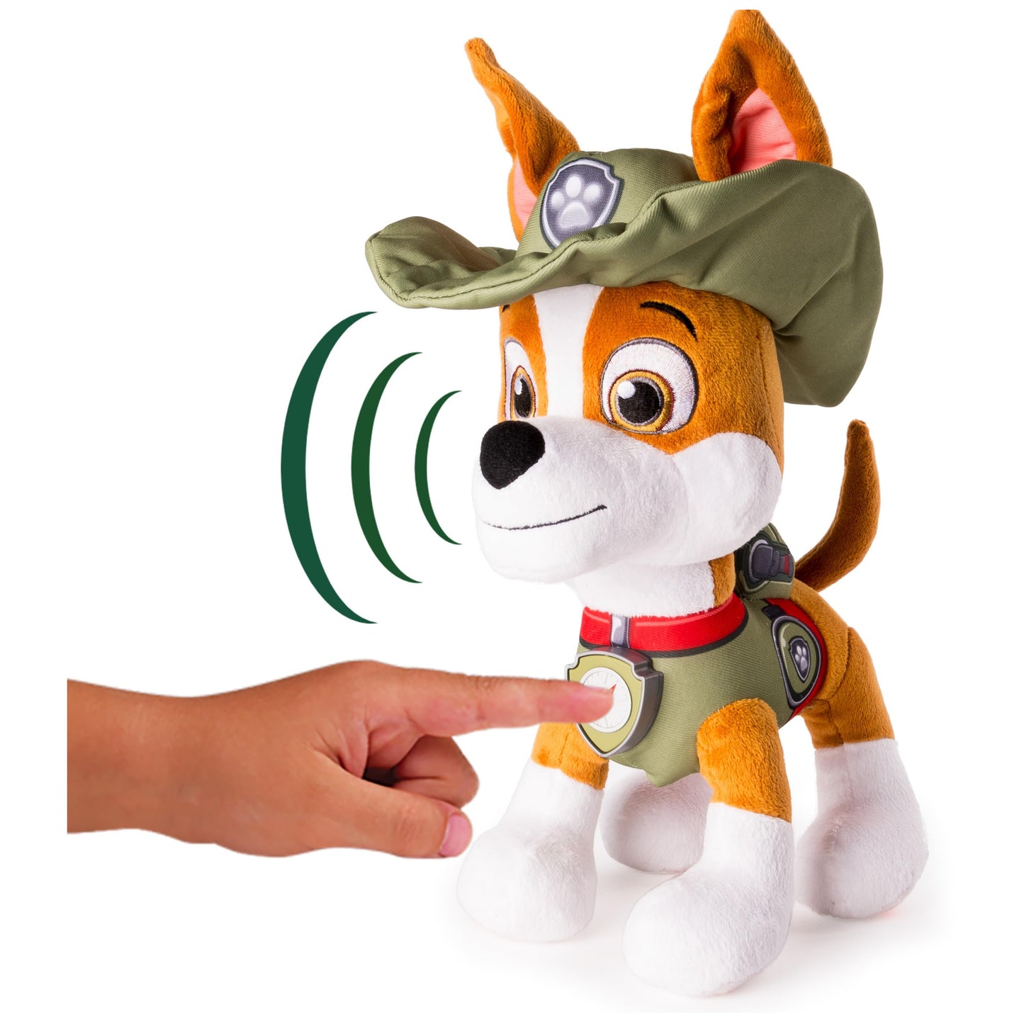 PAW Patrol Talking Tracker 12-Inch Tall Interactive Plush Toy with Music, Sounds and Bilingual Phrases Stuffed Animals, Kids Toys for Ages 3 and up