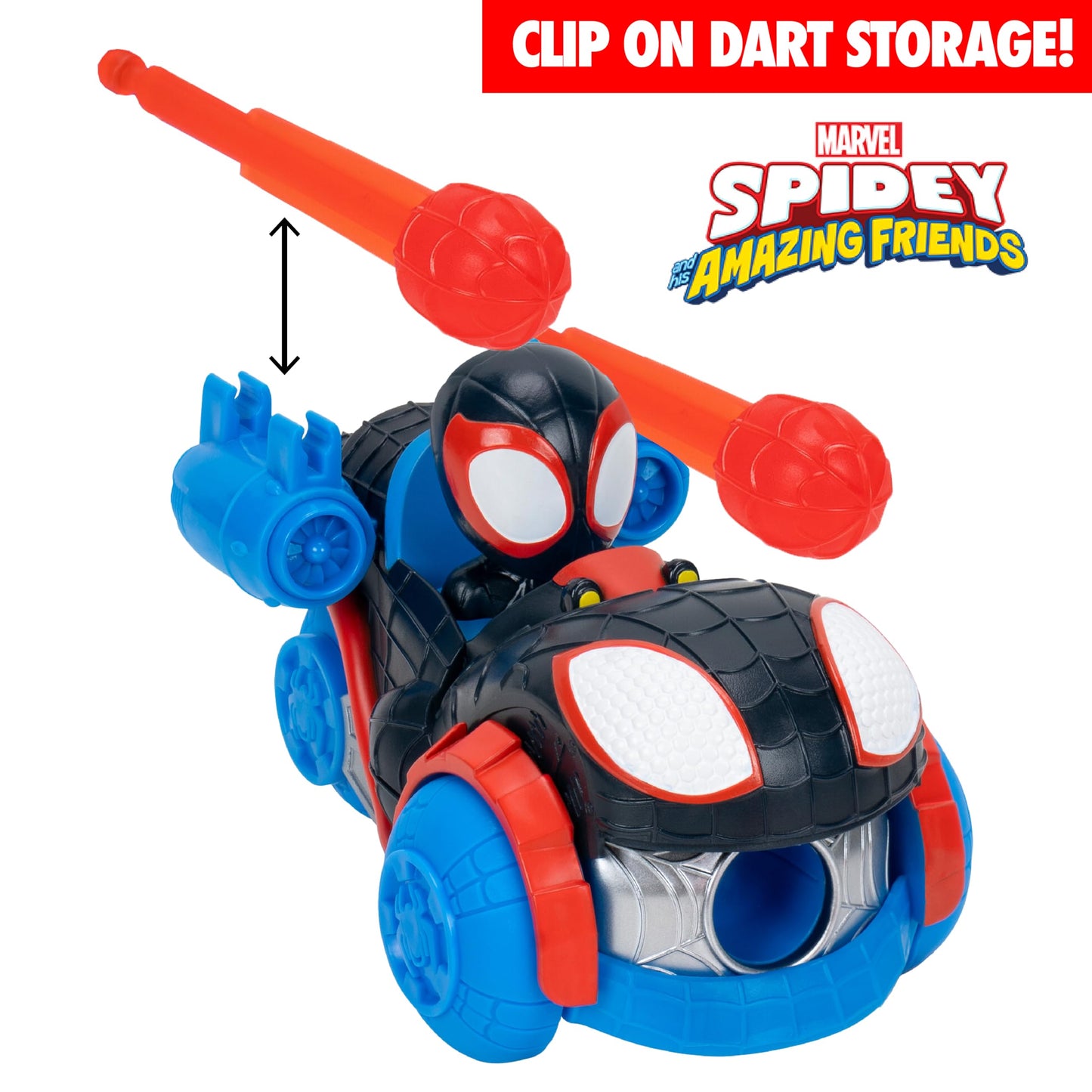 Marvel Spidey & His Amazing Friends Web Dart Zoomers 3-Pack Set - Spiderman, Miles Morales & Gwen Stacy - Officially Licensed - Vehicle Car Set - Spiderverse Gift for Kids, Boys & Girls