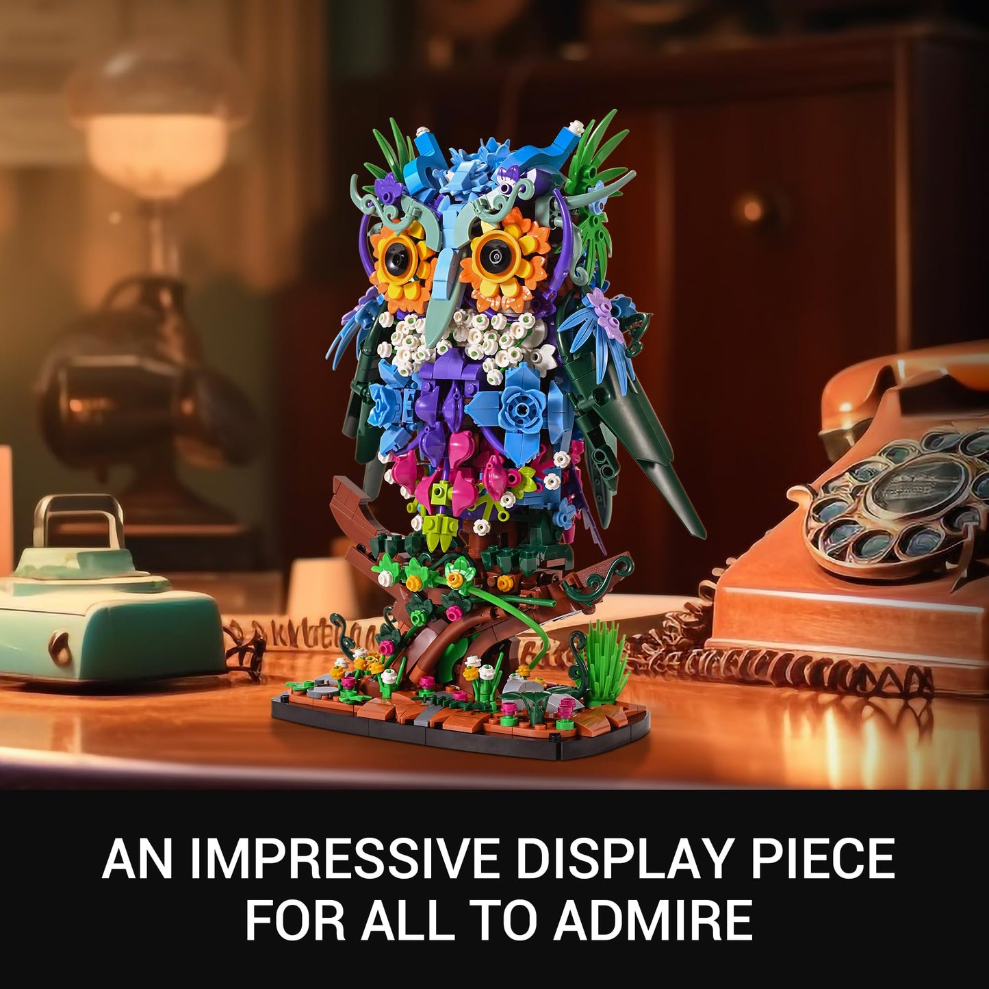 Sillbird Flower owl Building Sets for Adults Mother's Day Birthday Creative Gift Ideas for Women & Men, Home Décor Display or Centerpieces for Table - Buildable Animals Model Botanical Collection