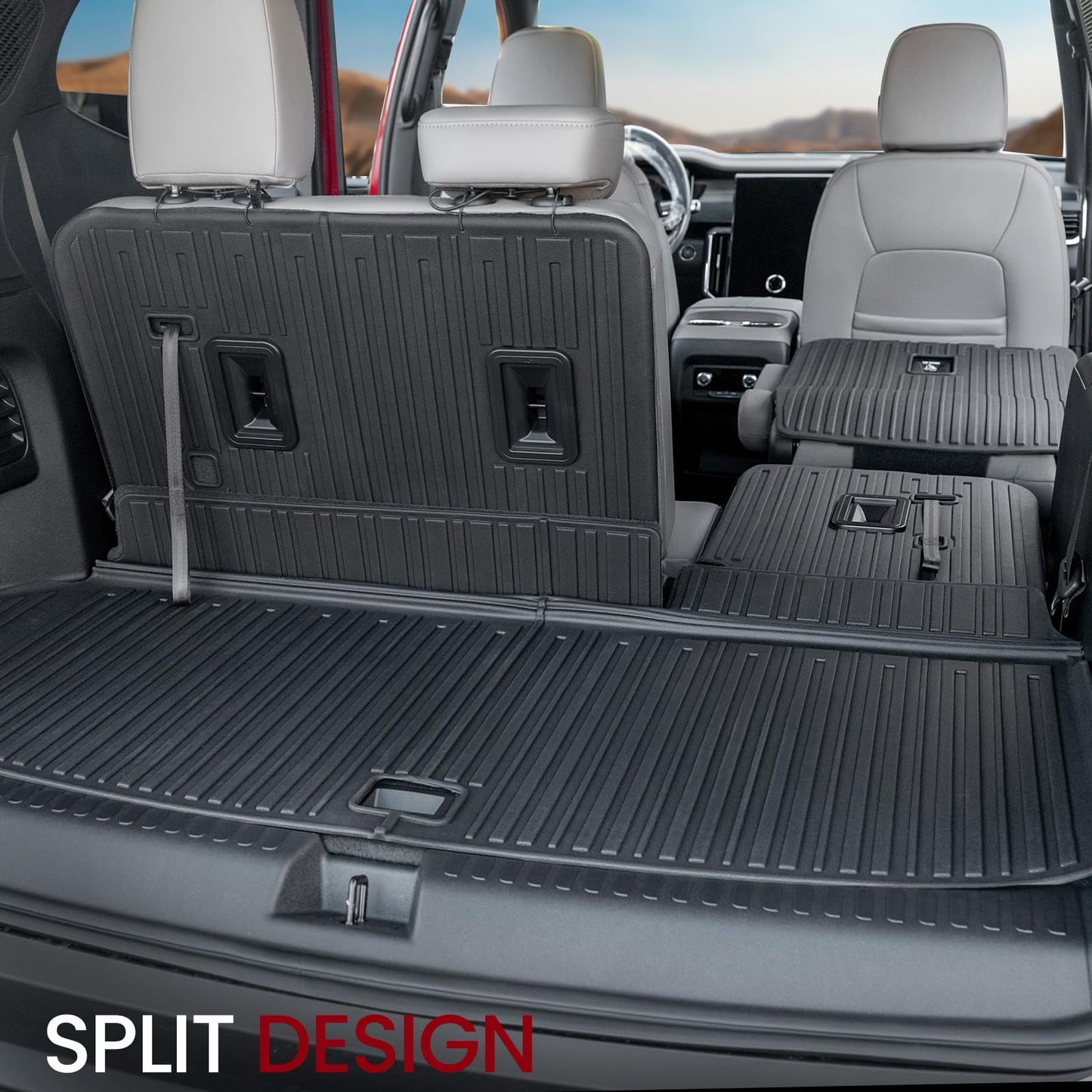 JOULARISE Cargo Mat Backrest Mats for 2024 2025 2026 GMC Acadia 7 Seats Car Accessories, All-Weather TPE Protector Cargo Liner Trunk Mat Seat Back Covers
