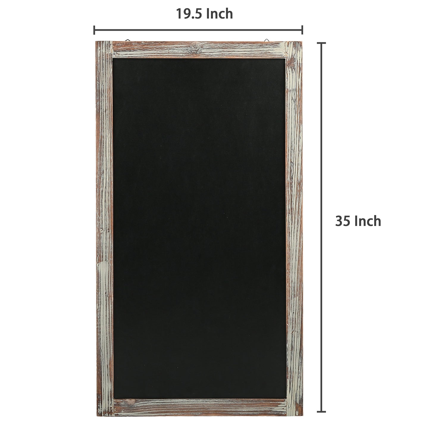 MyGift 35-Inch Wall-Mounted Chalkboard Sign, Vertical/Horizontal Hanging Torched Wood Frame Erasable Message Board