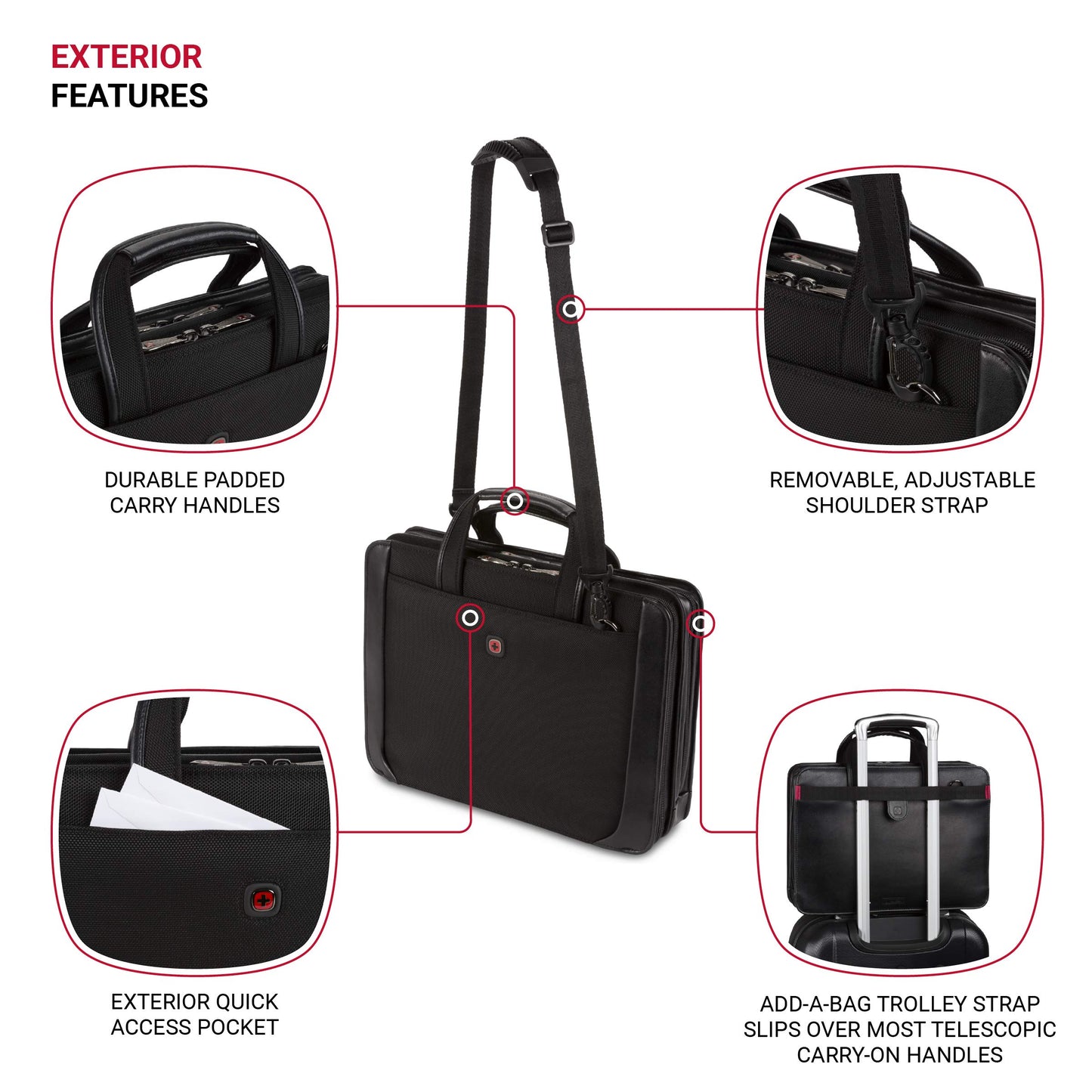Wenger Luggage Proxy Zippered Laptop Presentation Padfolio, Black, 14-inch (601675)