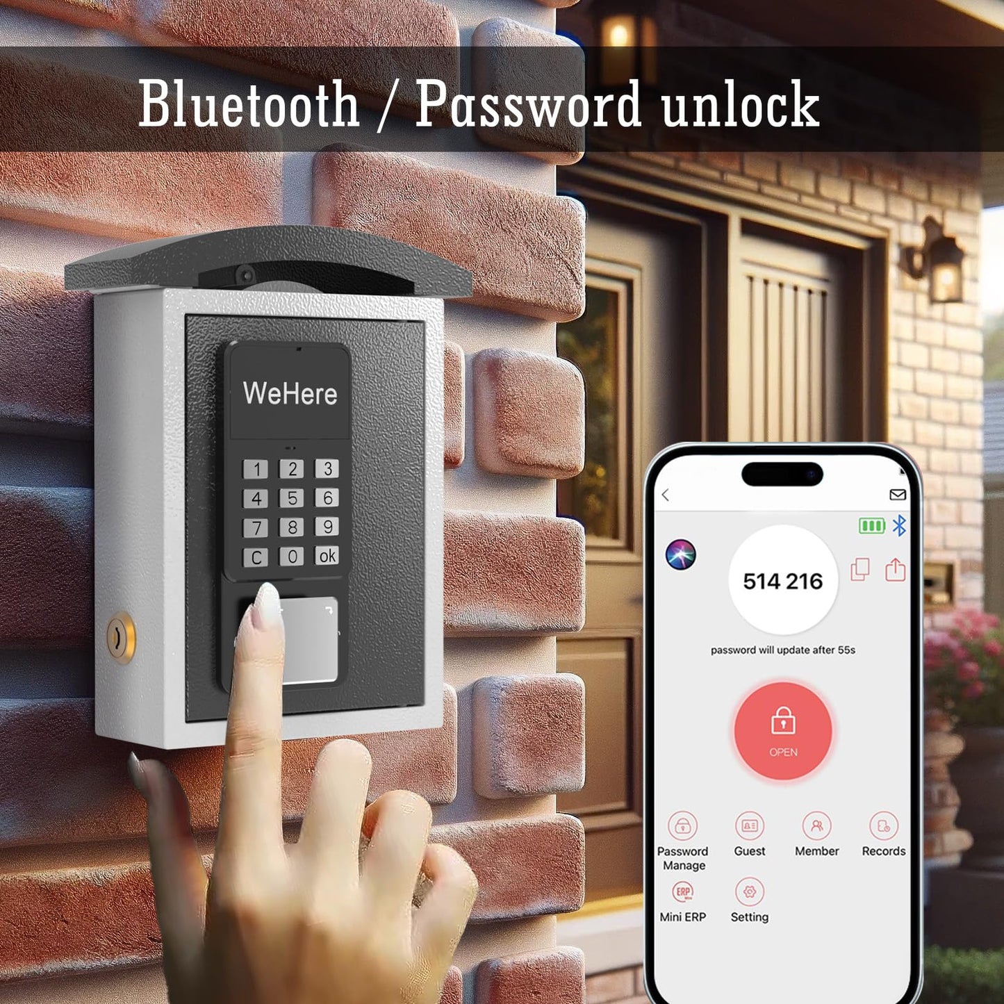 DiDiHere Key Lock Box with Drop Slot, Porch Hide a Key Box Wall Mount, Smart Key LockBox for House Outside, Realtors, Apartment, Store, Multiple Unlocking Ways