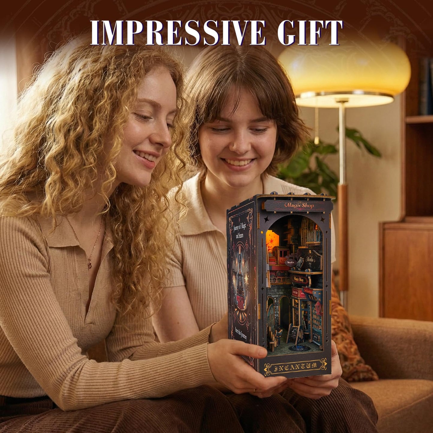 Rnfinewow Book Nook Kit for Adults
