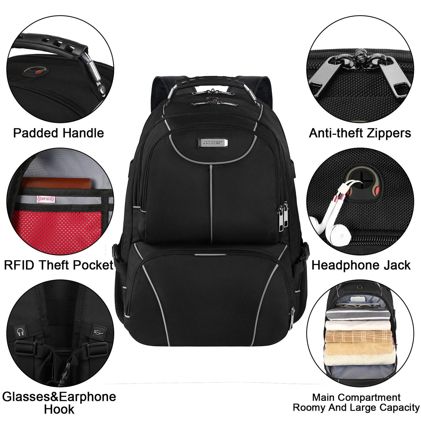 VECKUSON Lunch Bag Backpack, Insulated Cooler Lunch Box Backpack, Extra Large Travel Laptop Backpack TSA Friendly RFID Computer College bag with USB Port for Women Men Fits 17.3 Inch Laptop