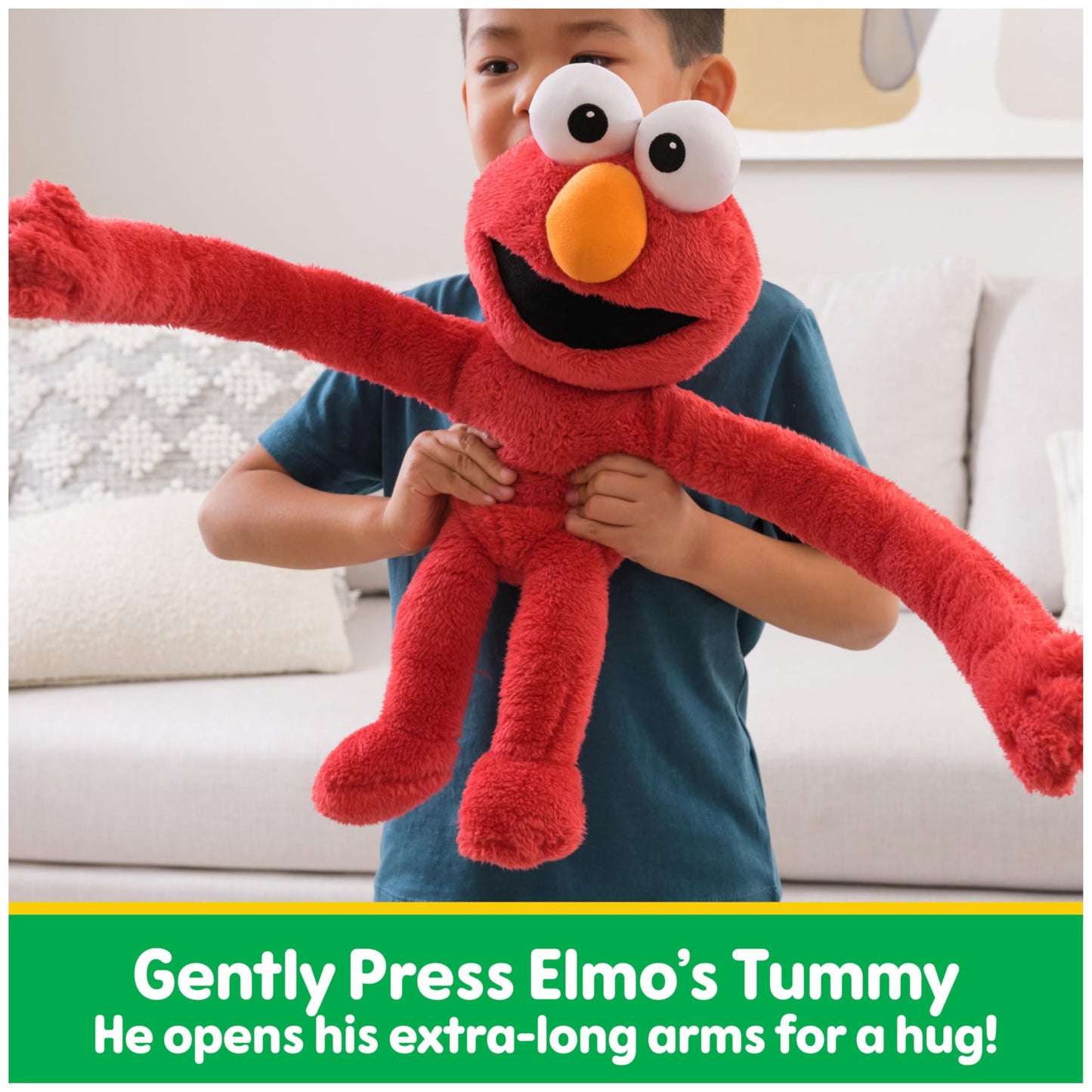 GUND Sesame Street Official Elmo Hug-a-Moves Plush, Plush Muppet, Sensory Toy, Premium Plush Toy for Ages 1 & Up, Red, 14”
