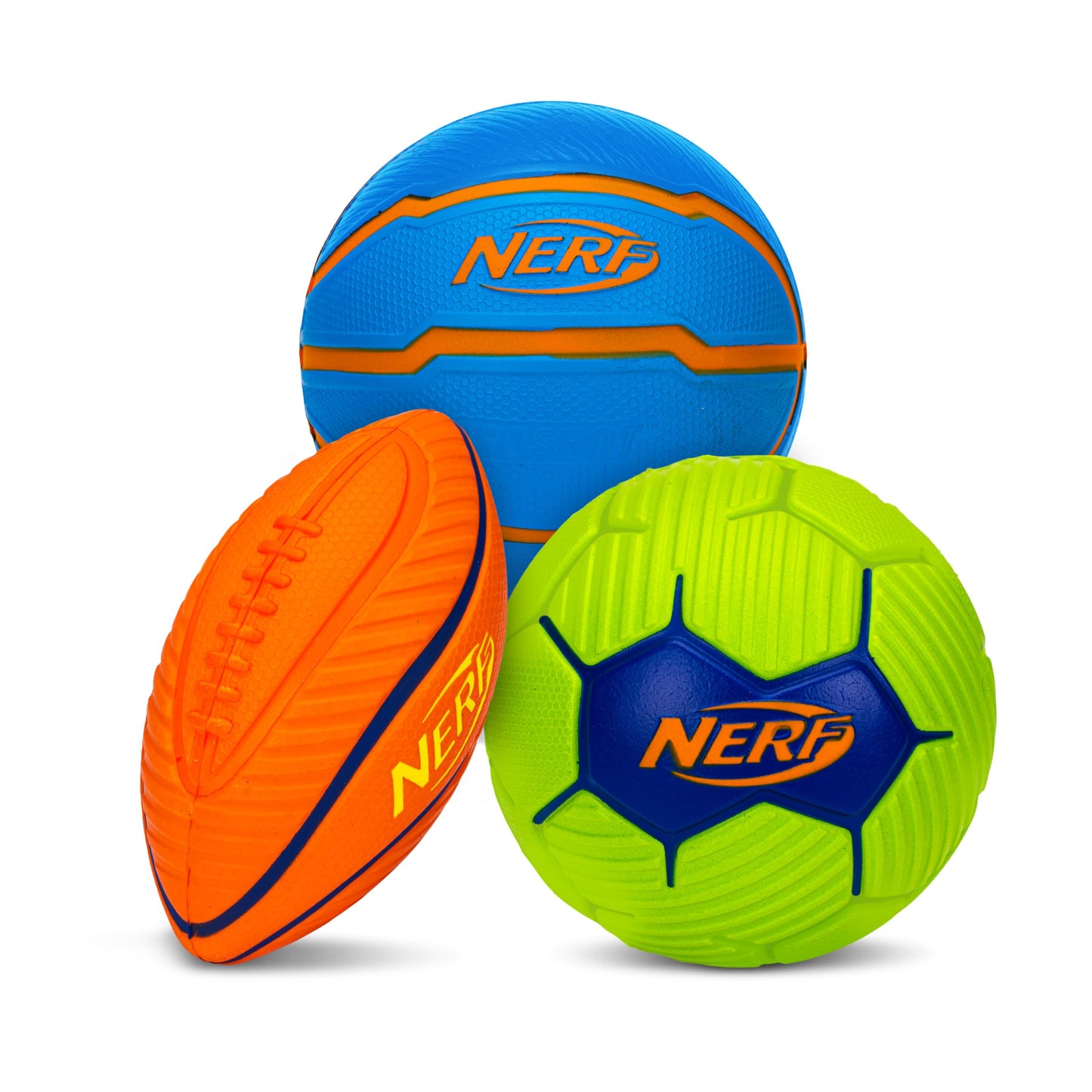 Nerf Kids Mini Foam Sports Ball Set - Soft Foam Football, Soccer Ball + Basketball for Kids - All Sport Mini Set - Indoor + Outdoor Youth Balls - Perfect Toy - Multi
