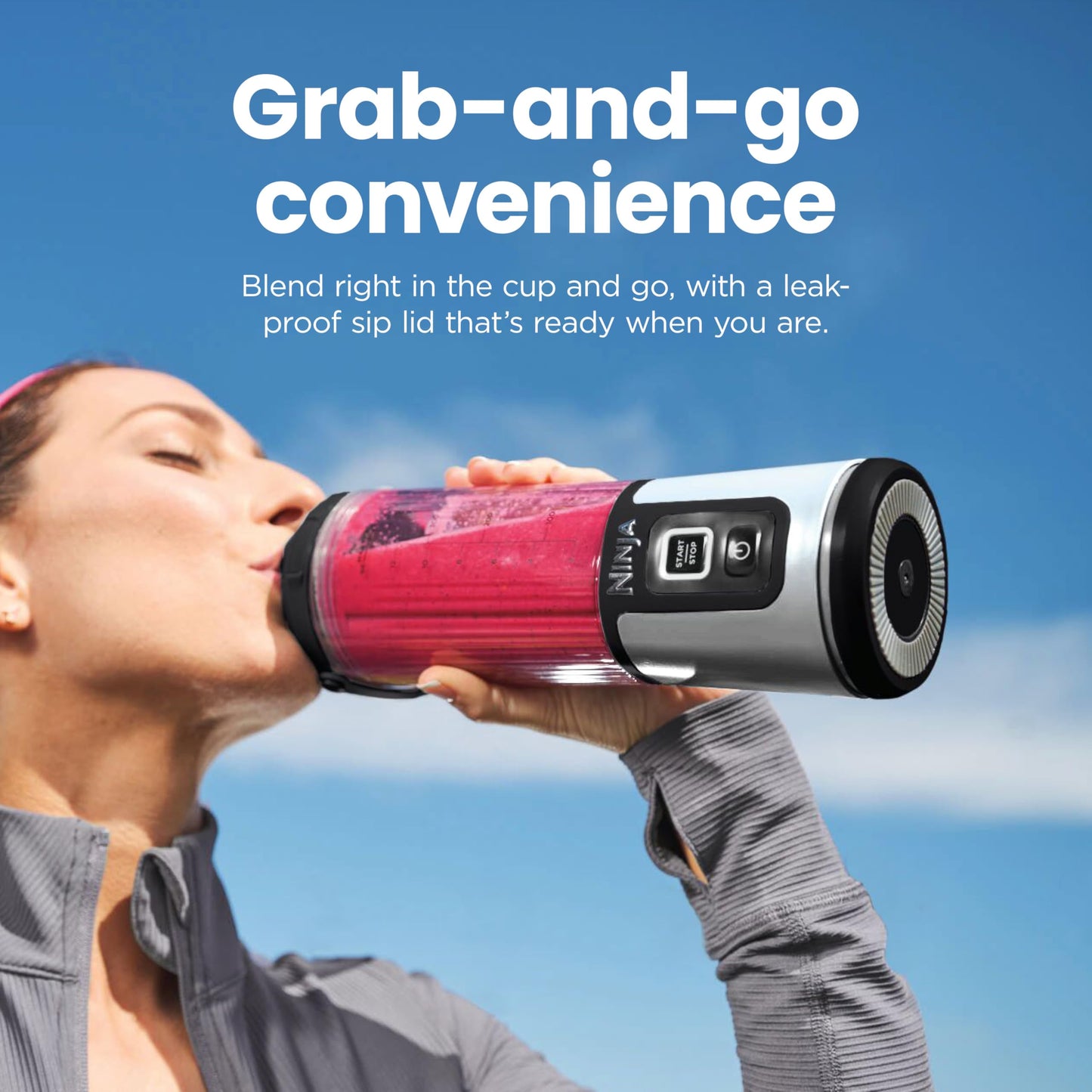 Ninja BC151WH Blast Portable Blender, Cordless, 18oz. Vessel, Personal Blender-for Shakes & Smoothies, BPA Free, Leakproof-Lid & Sip Spout, USB-C Rechargeable, Dishwasher Safe Parts, White