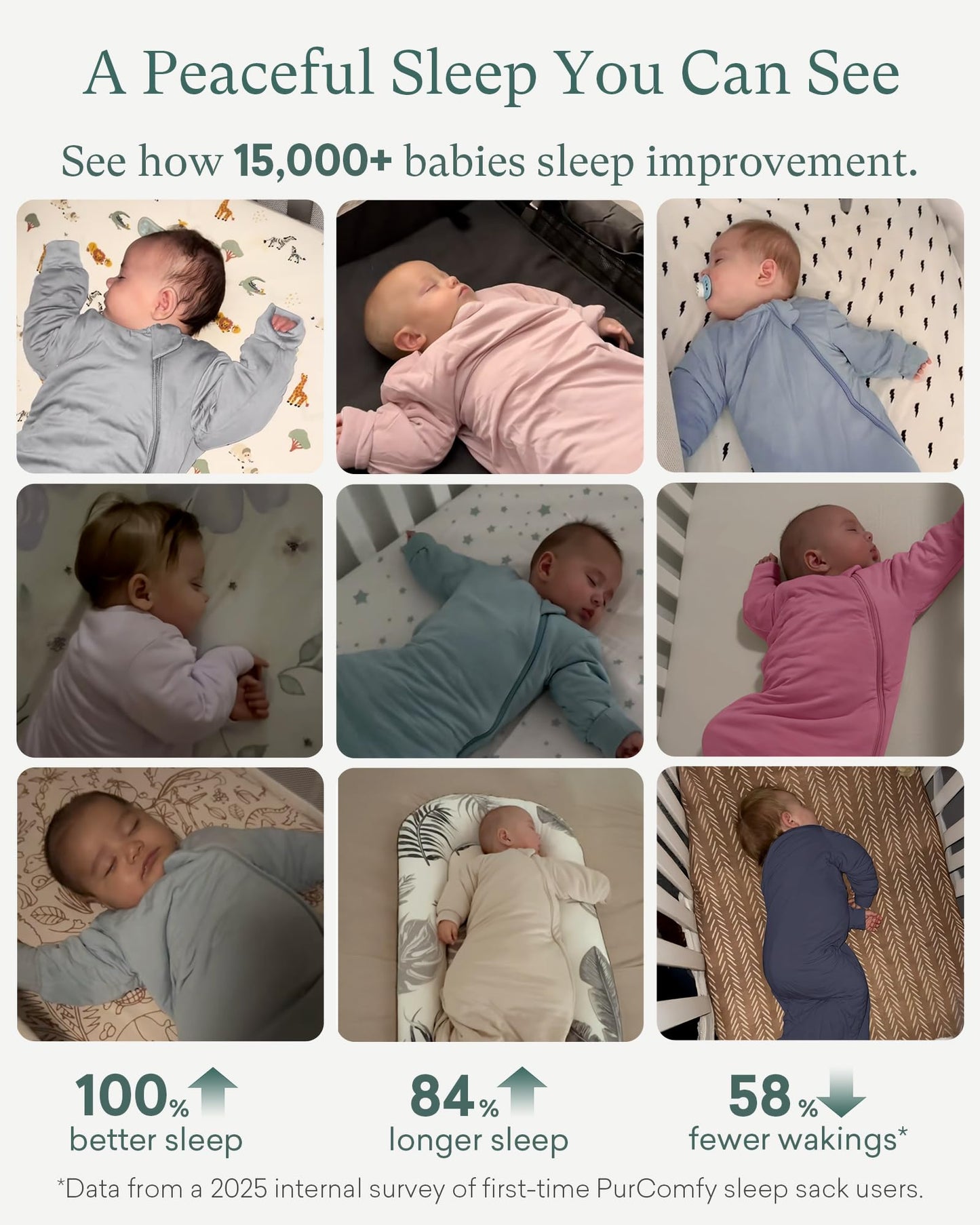 PurComfy Supersoft Long Sleeve Sleep Sack 1.0 TOG, Premium Bamboo Baby Sleeping Bag 2-Way Zipper Sleep Sack with Sleeves 6-15 Month, Sage