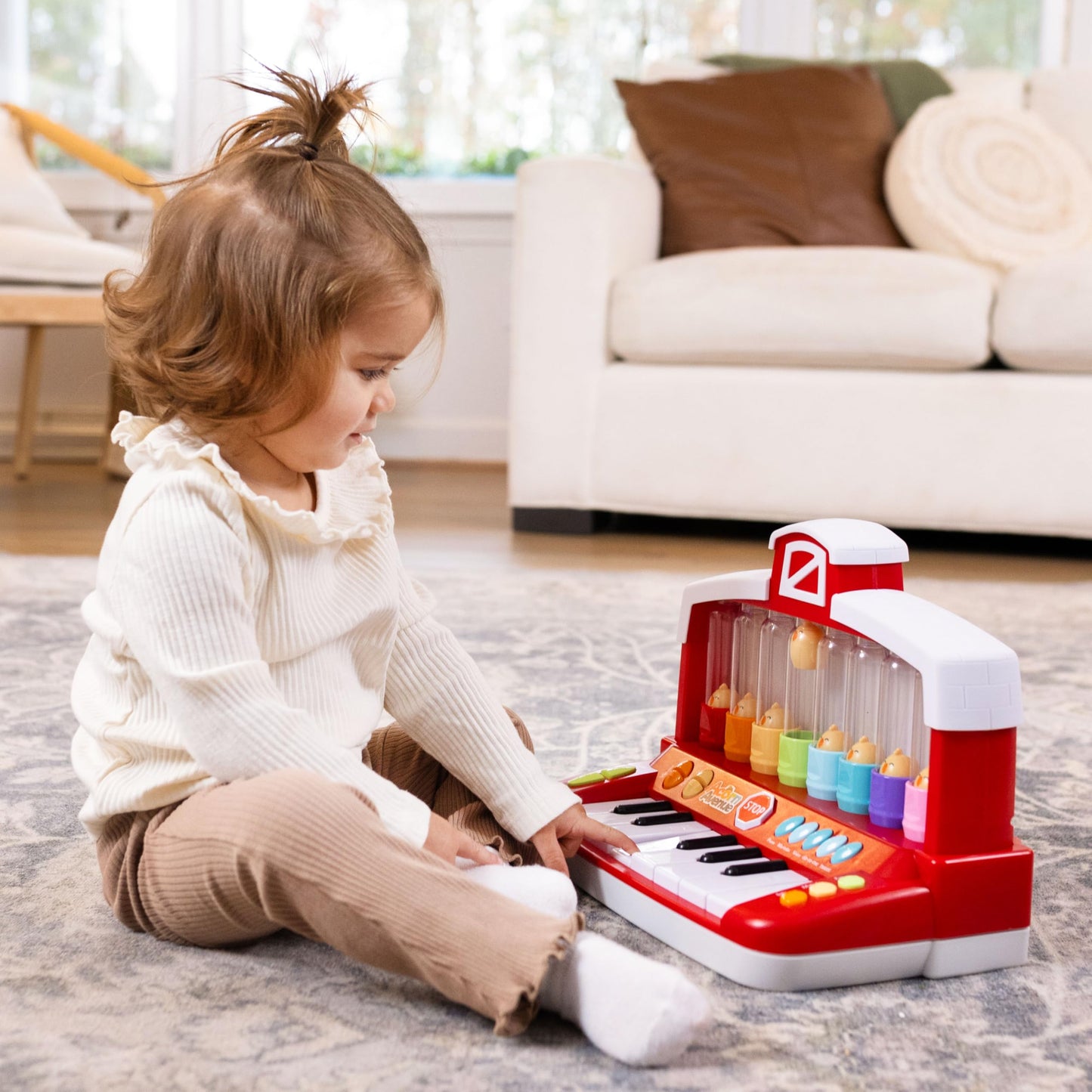 Musical Farm Animals Keyboard with Silly Sounds and Light-Up Piano Musical Instrument with Learning Songs for Infants Ages 6+ Months