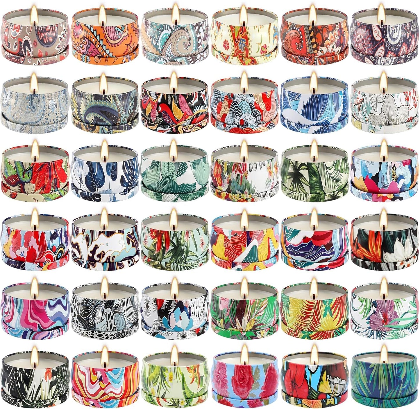 AYIQIW Set 36Pack Scented Candles Gifts Soy Wax Travel Tin Jar Candles for Home 2.5 OZ jar Candles for Mom, Birthday, Thanksgiving, Mother's Day,Aromatherapy,Valentine's Day Gifts