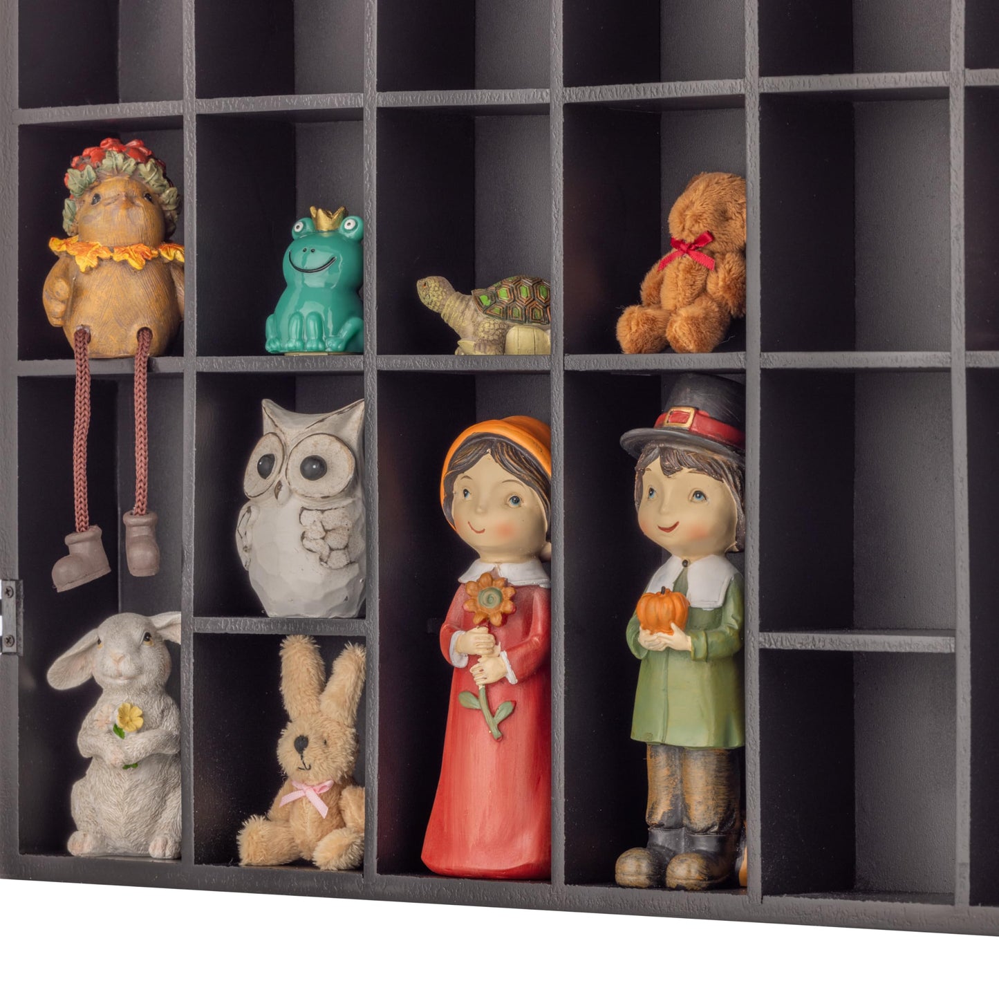 Gallery Solutions - Black Wall-Mounted - Curio & Shot Glass Display Case - 17"x26" Glass Door - Bar Accessories - Collectible - Miniature Glassware - Bar Accessories
