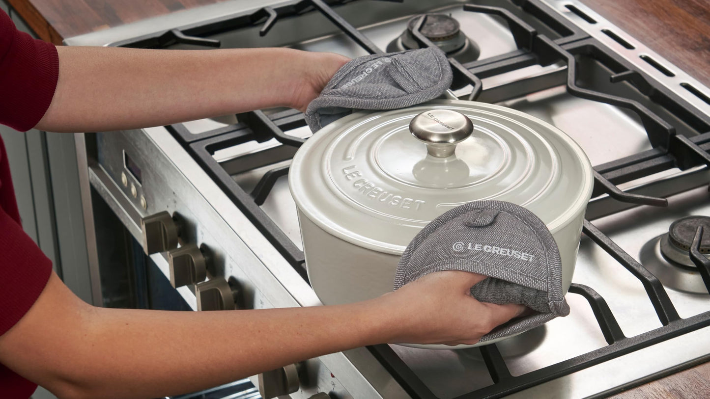 Le Creuset Set of 2 Silicone Pot Grips, Noir
