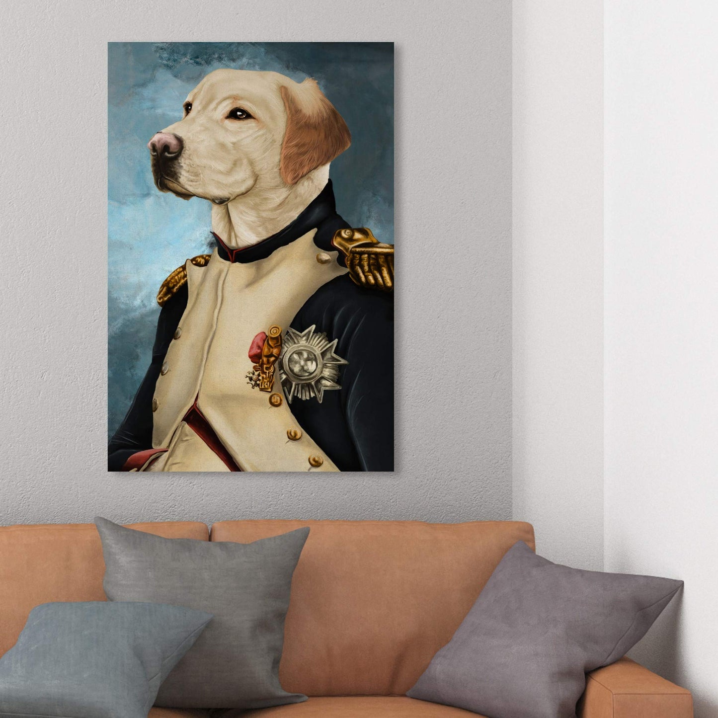 Wynwood Studio Animals Wall Art Canvas Prints 'Gentleman Lab' Home Décor, 24" x 36", Brown, Blue
